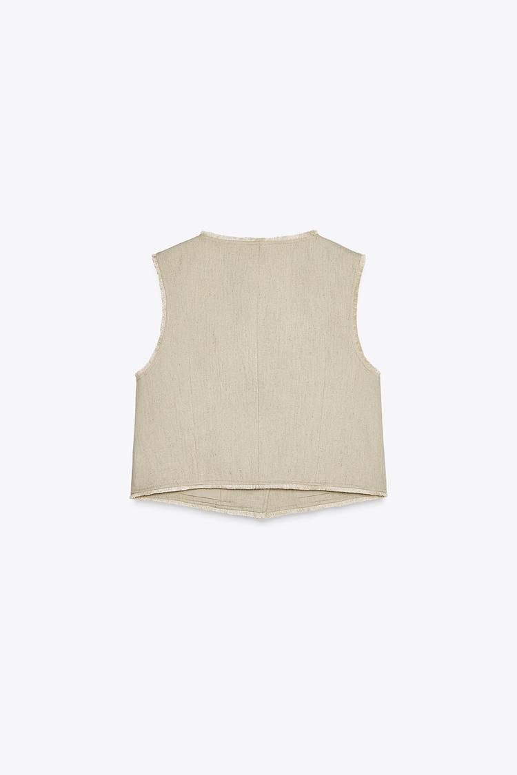 Rustic Frayed Waistcoat with Linen