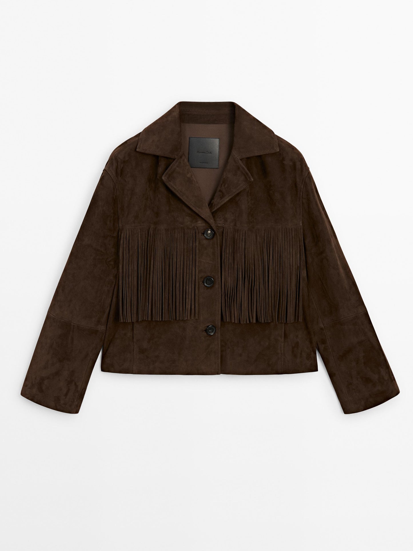 Suede jacket with leather fringing