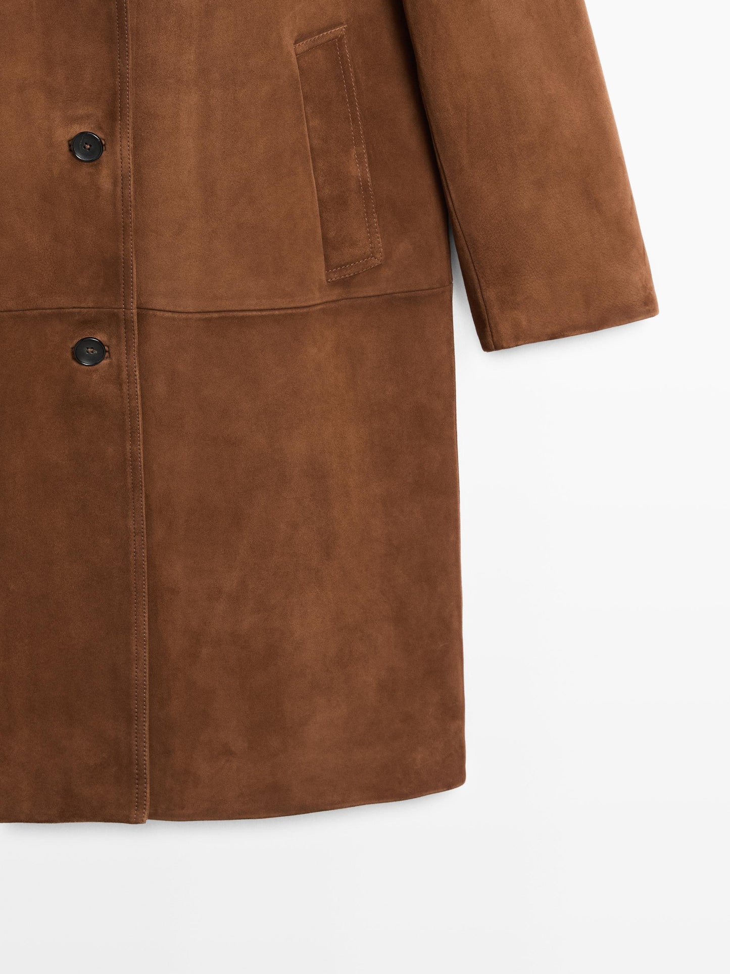 Long suede leather coat