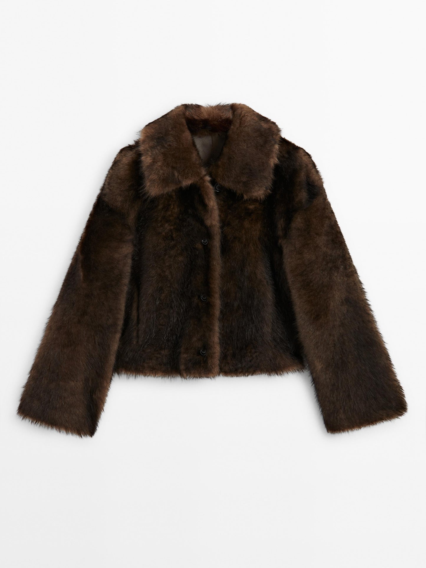 Short natural fur coat