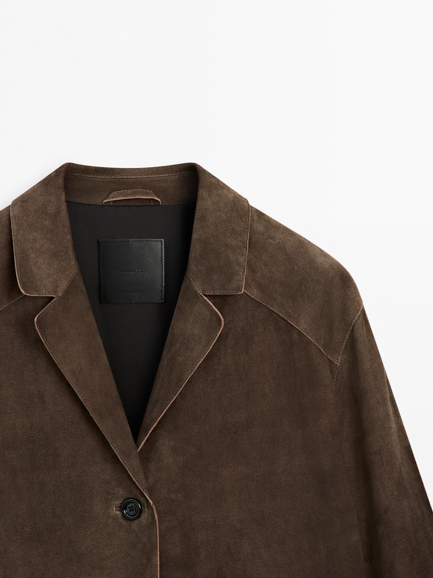 Suede leather blazer with pockets