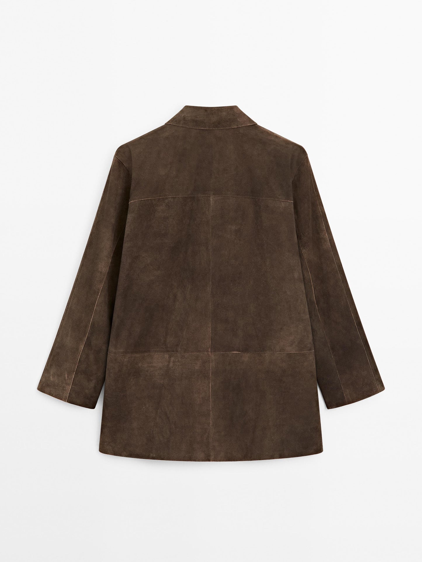 Suede leather blazer with pockets