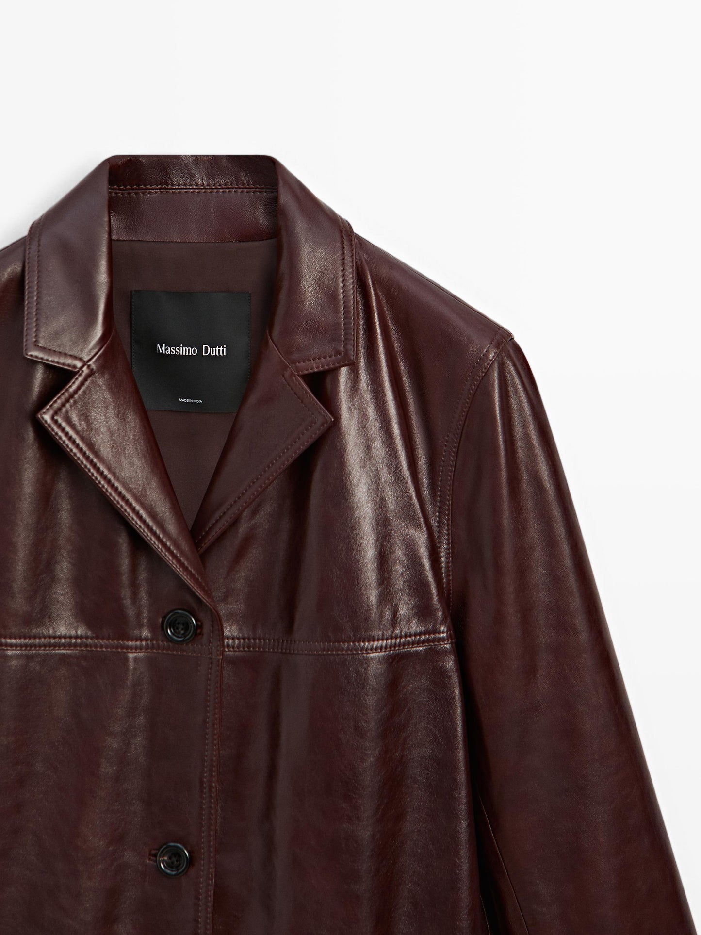 Long nappa leather coat