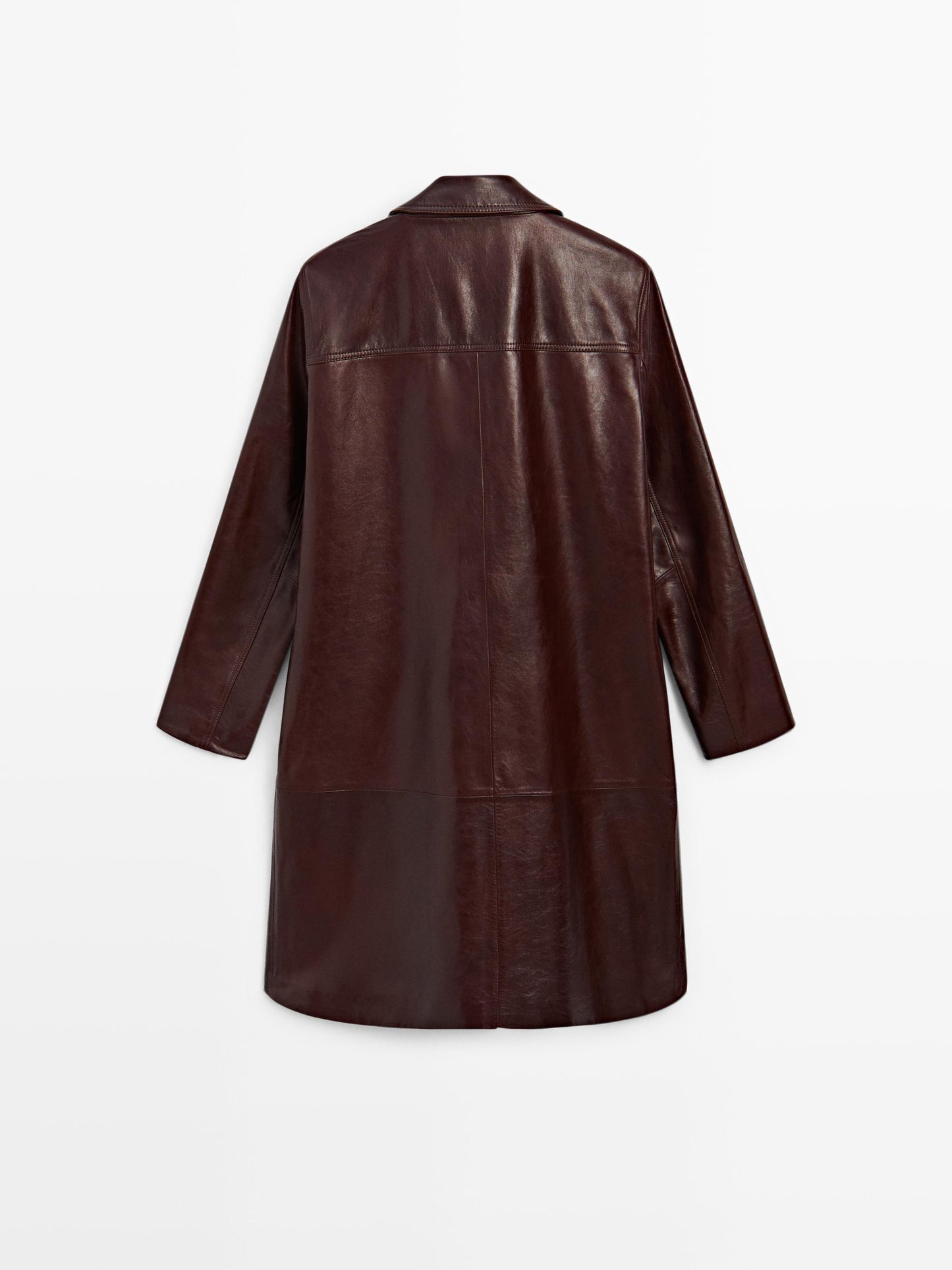 Long nappa leather coat