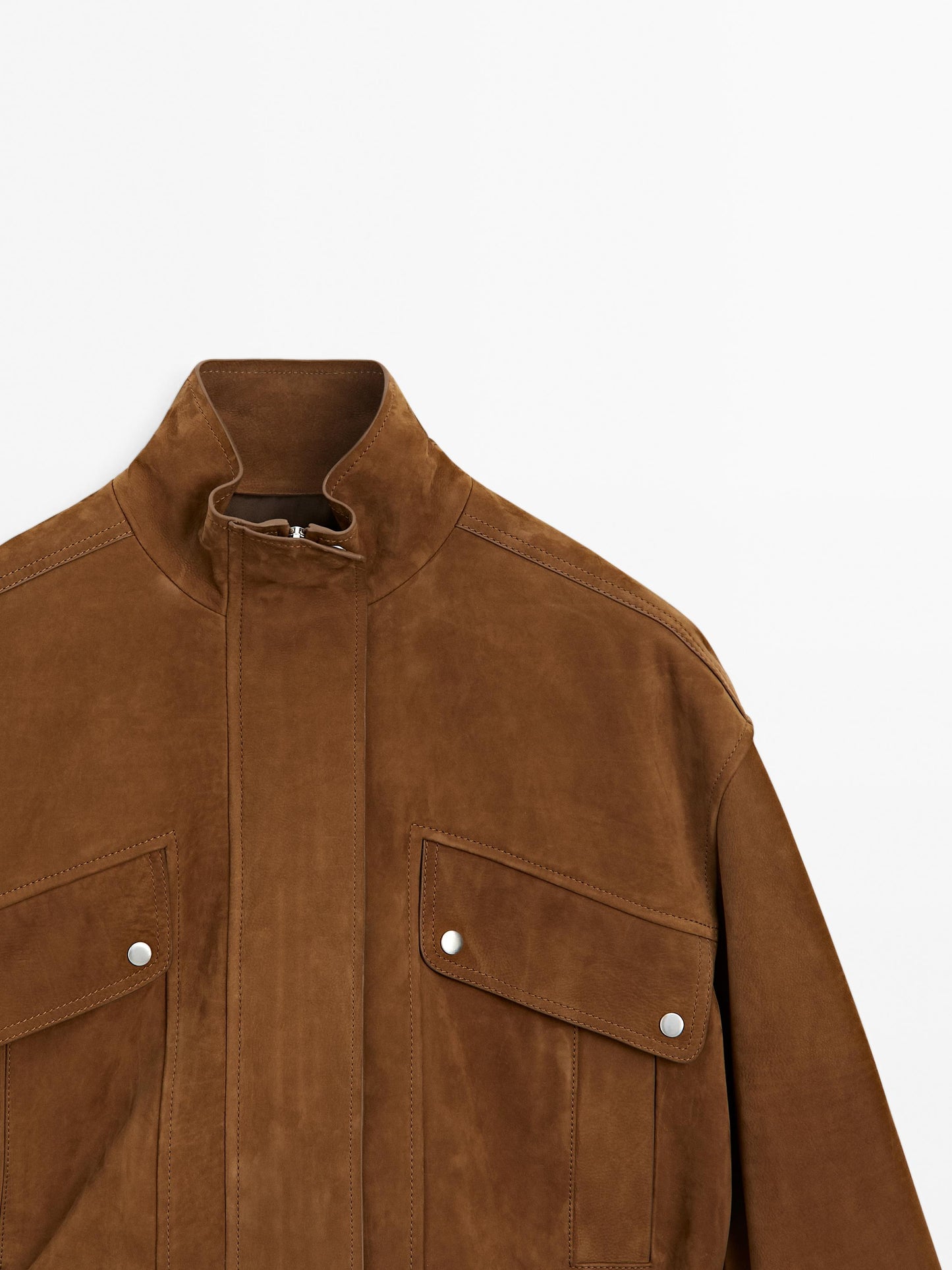 Nubuck suede leather bomber jacket