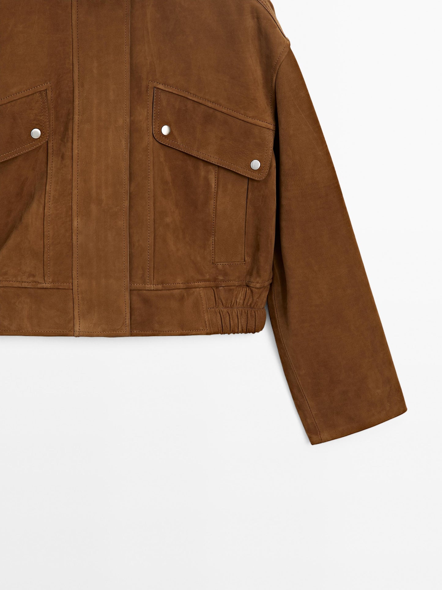 Nubuck suede leather bomber jacket