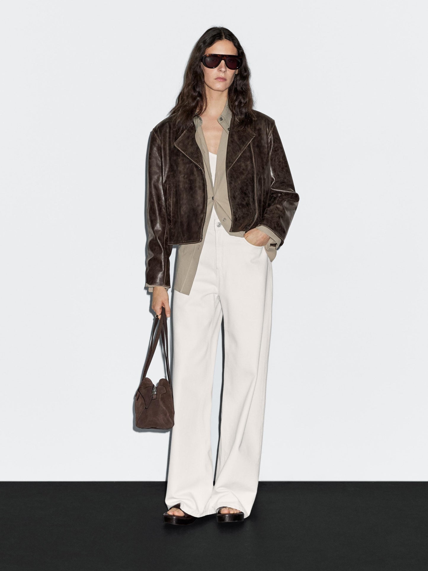Nappa leather biker jacket