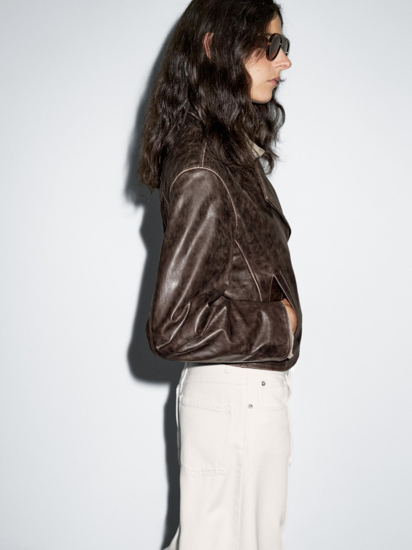 Nappa leather biker jacket