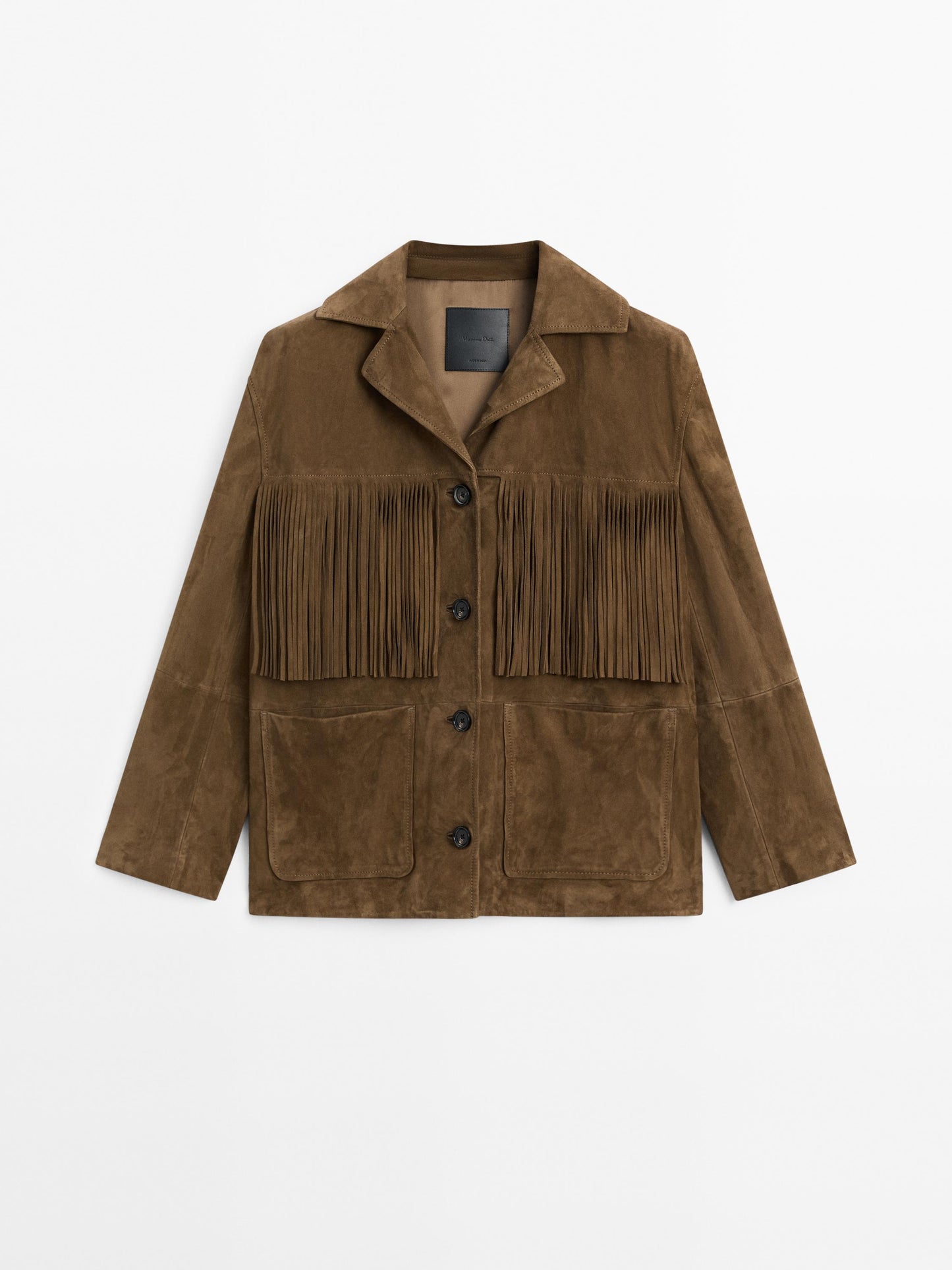 Suede leather jacket with fringing