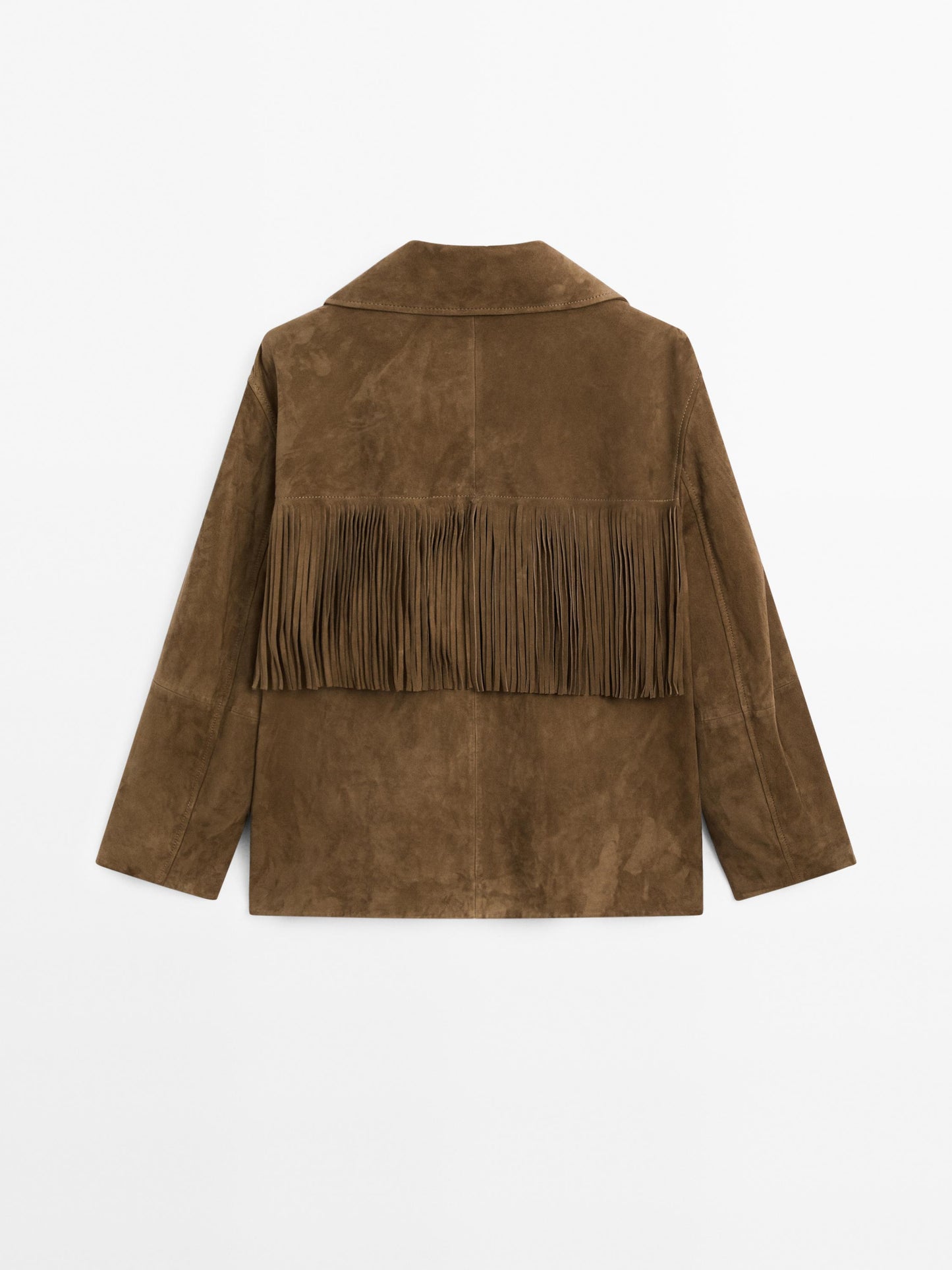Suede leather jacket with fringing