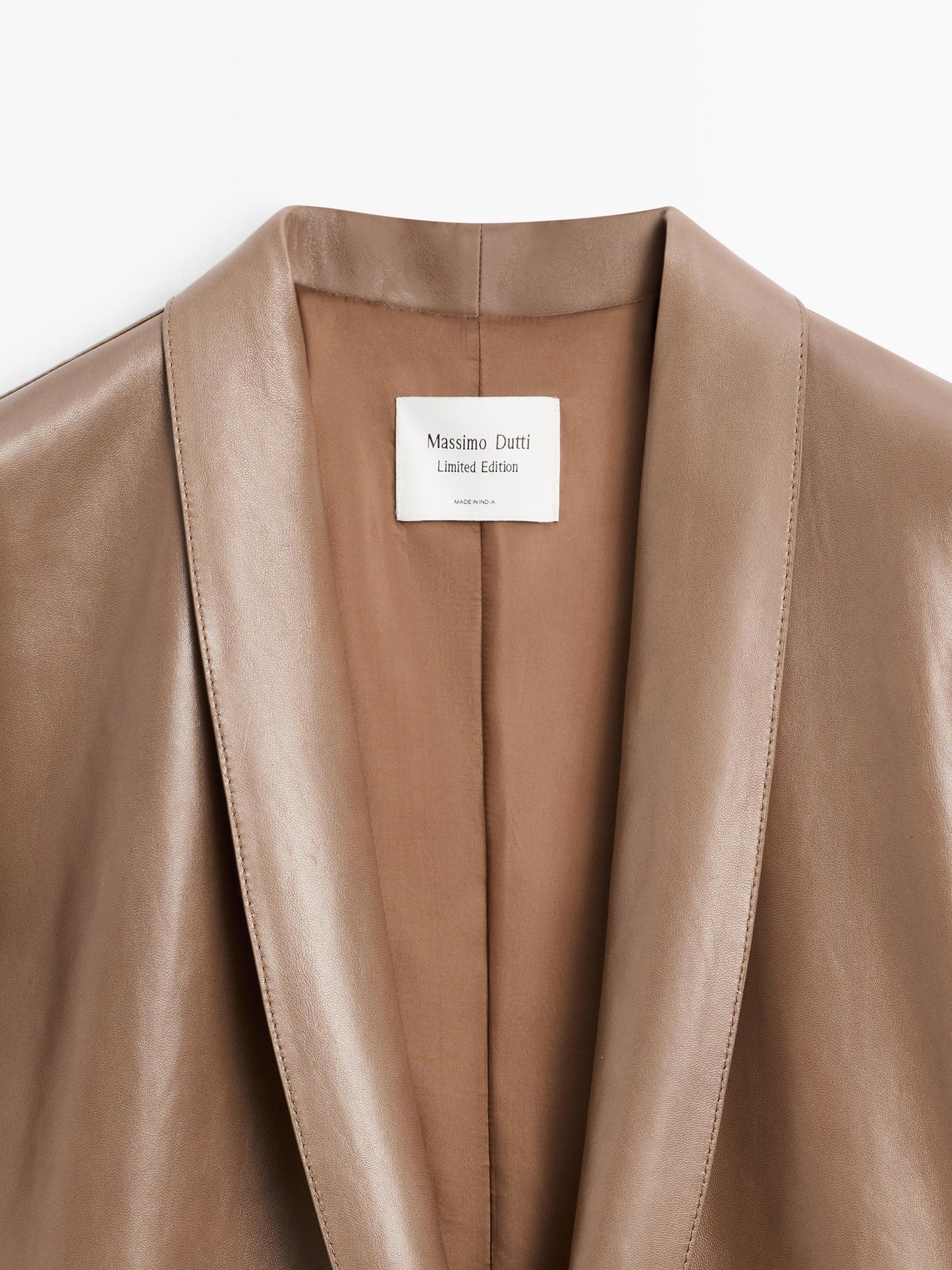 Long nappa leather coat