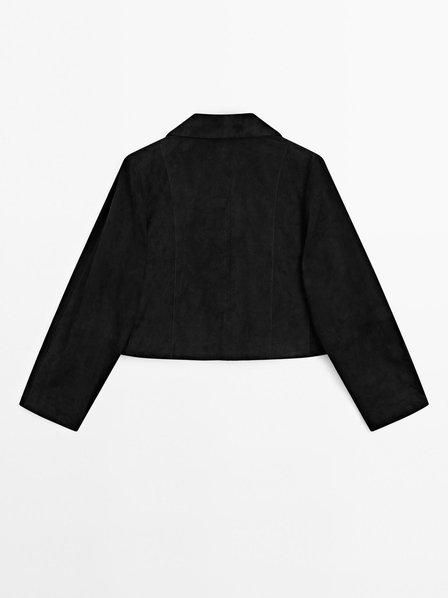Short suede leather jacket