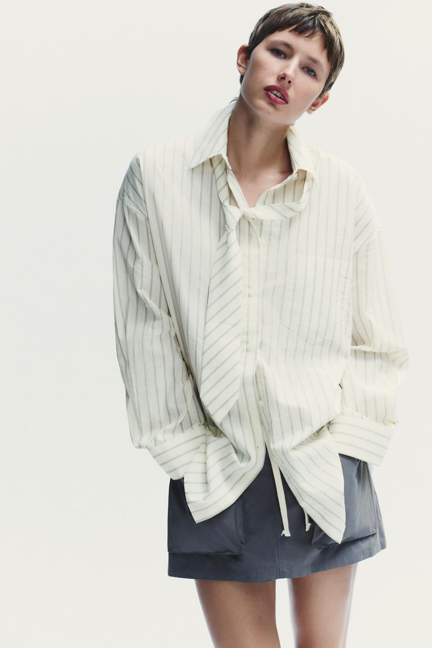 Oversize Shirt with Tie