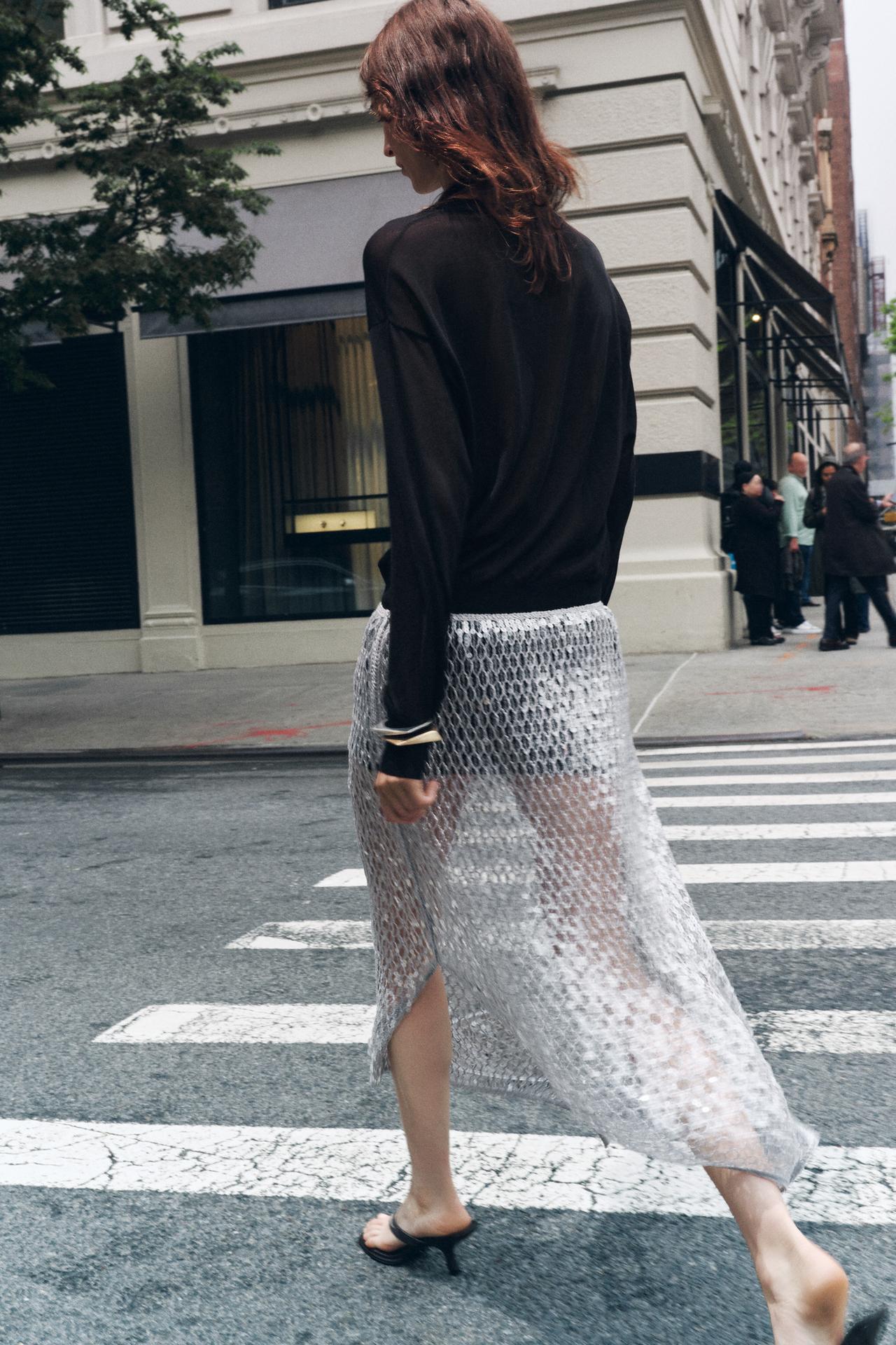 ZW Collection Sequin Midi Skirt