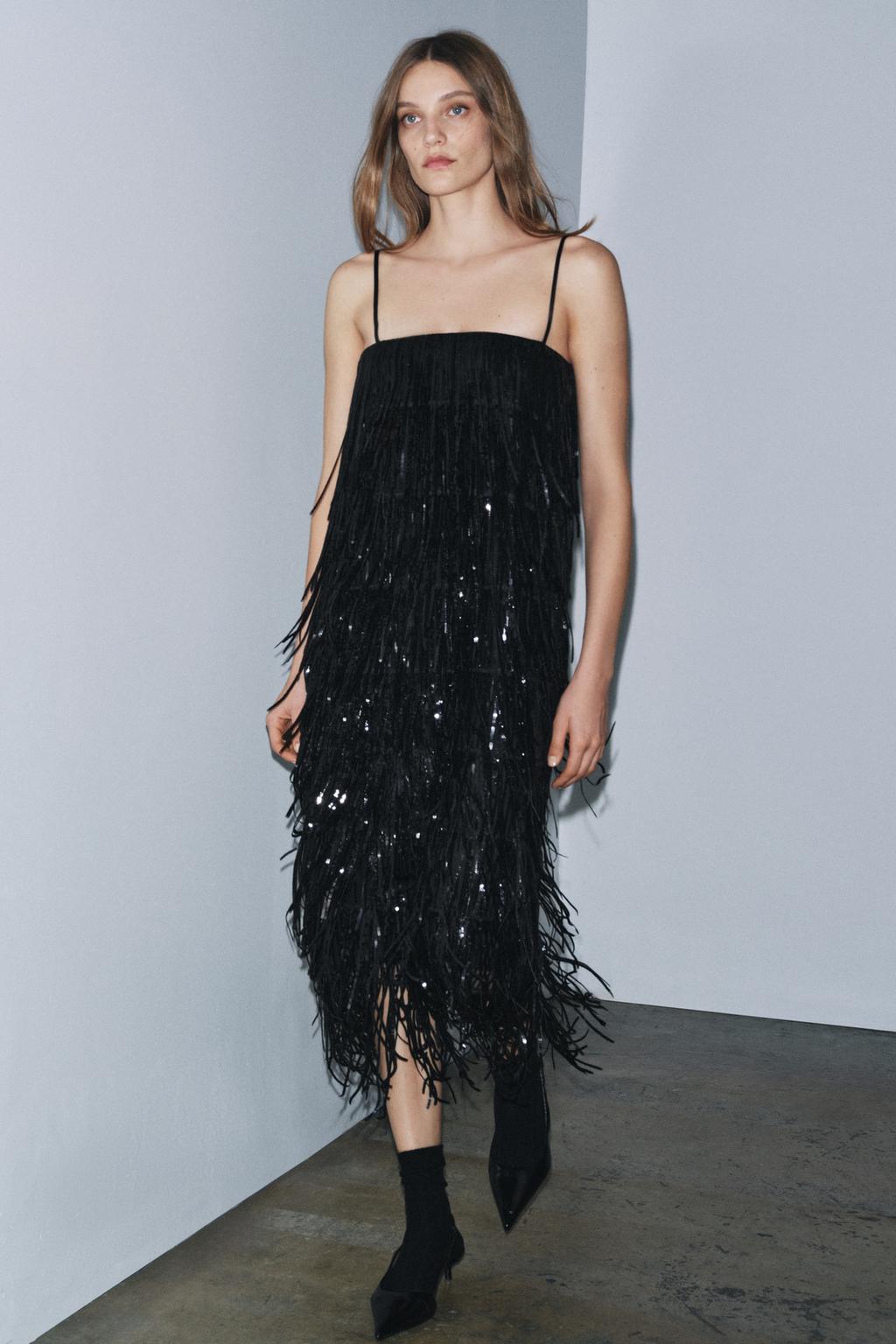 Zw Collection Limited Edition Sequinned Fringed Dress