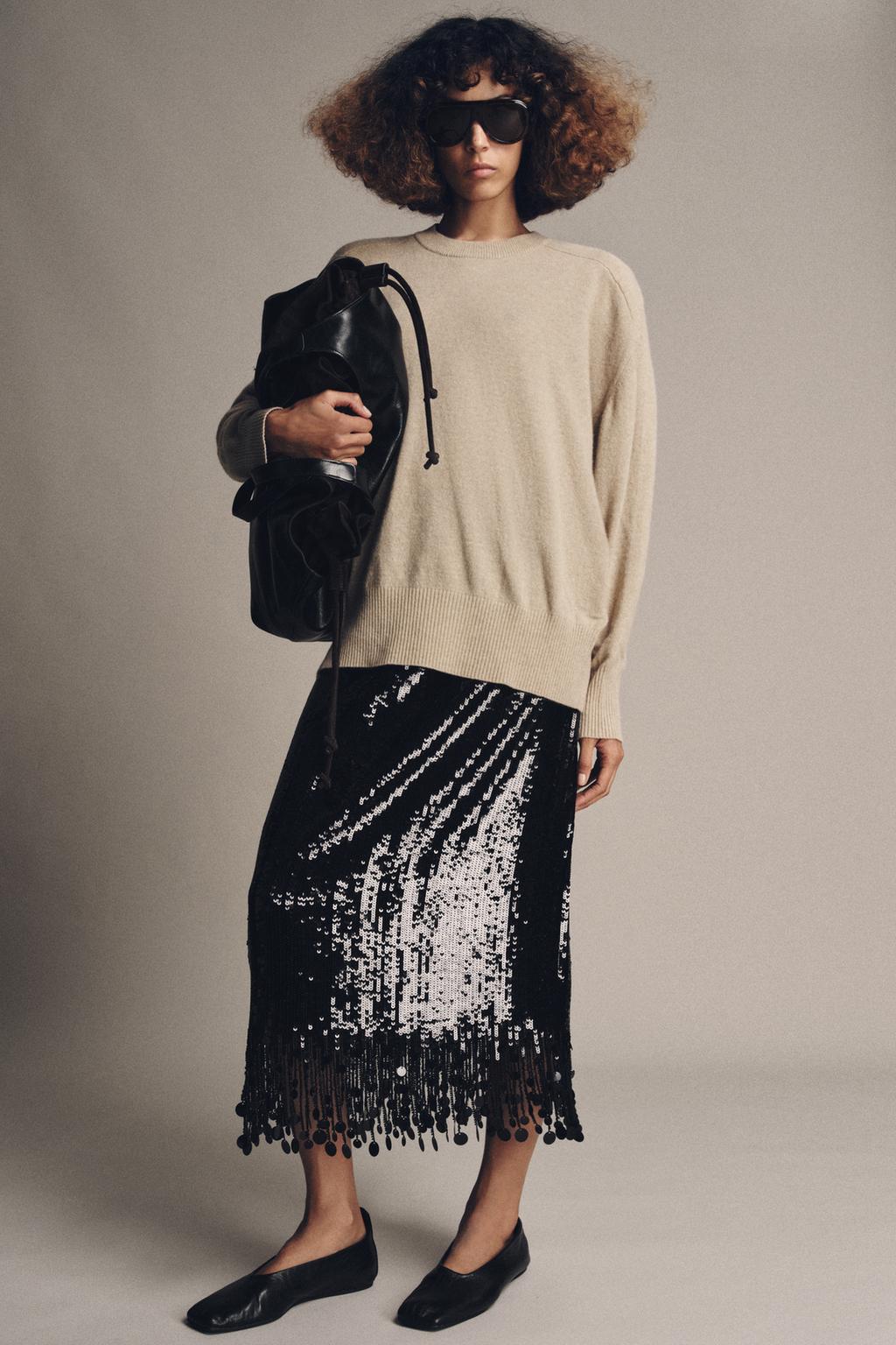 Zw Collection Long Sequin Skirt