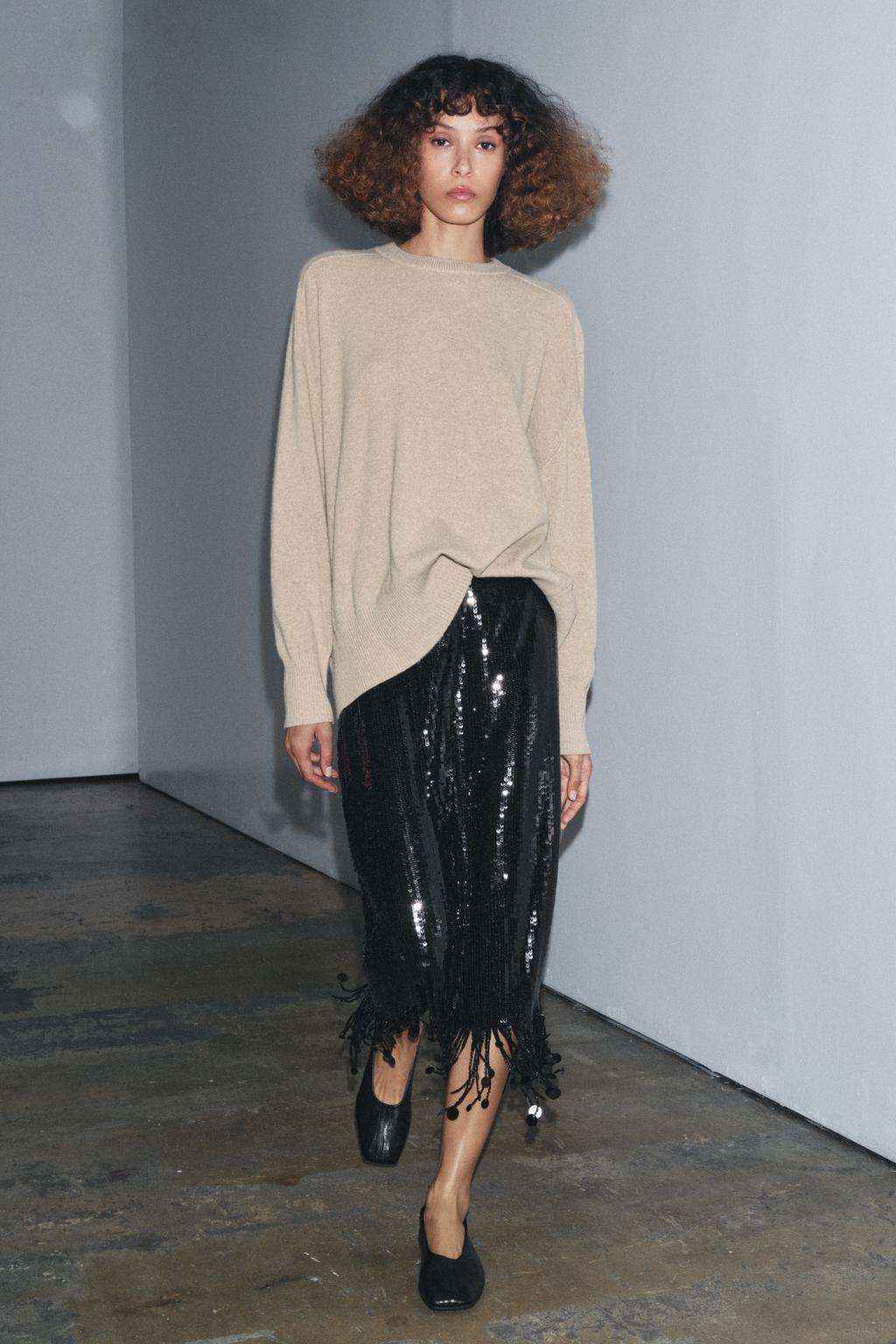 Zw Collection Long Sequin Skirt