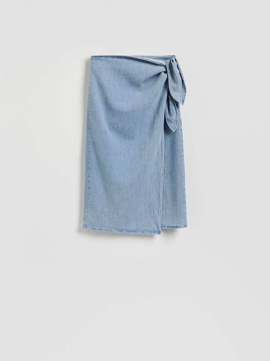 Denim midi skirt