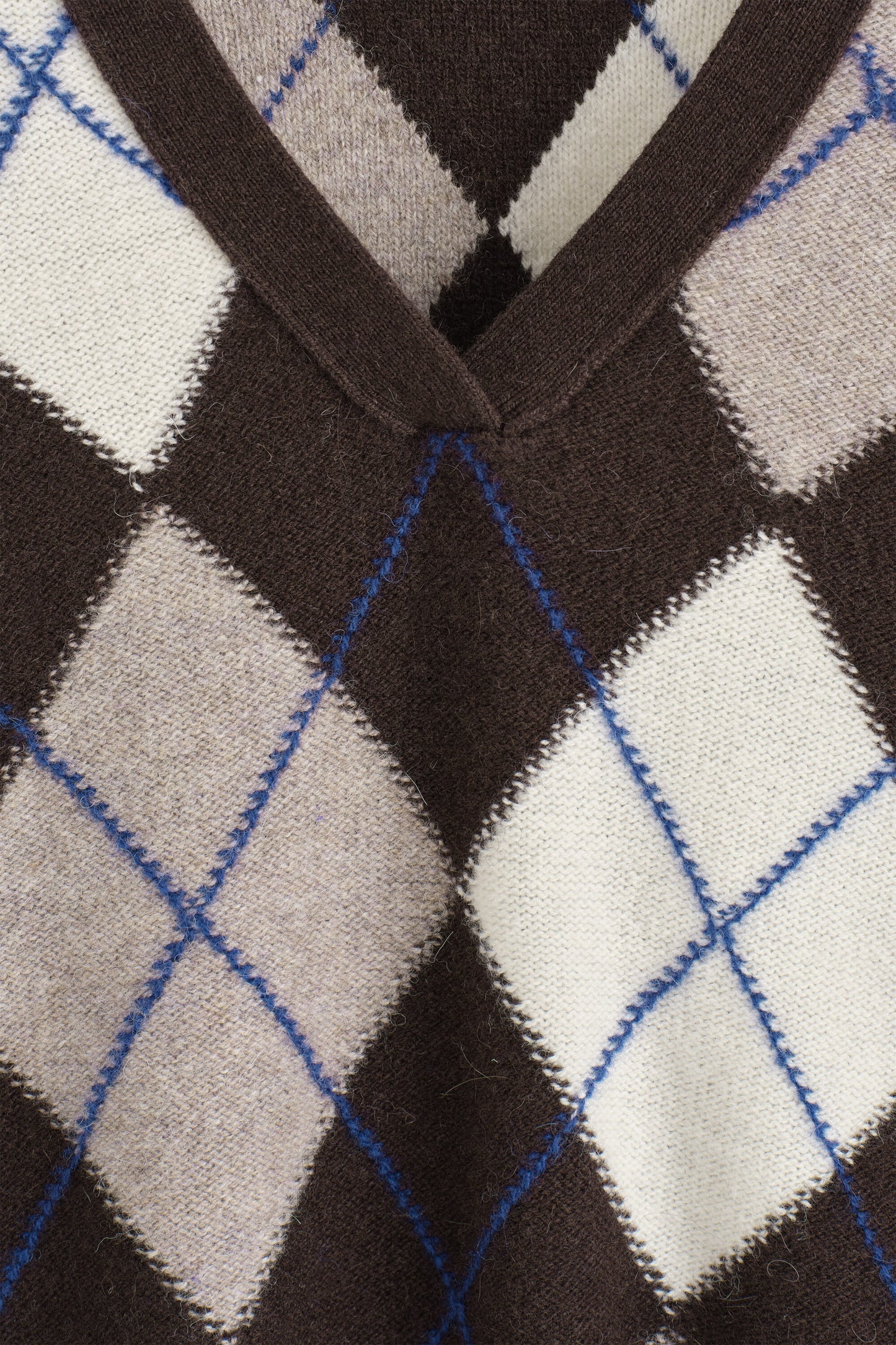 Argyle Wool-Alpaca V-Neck Jumper