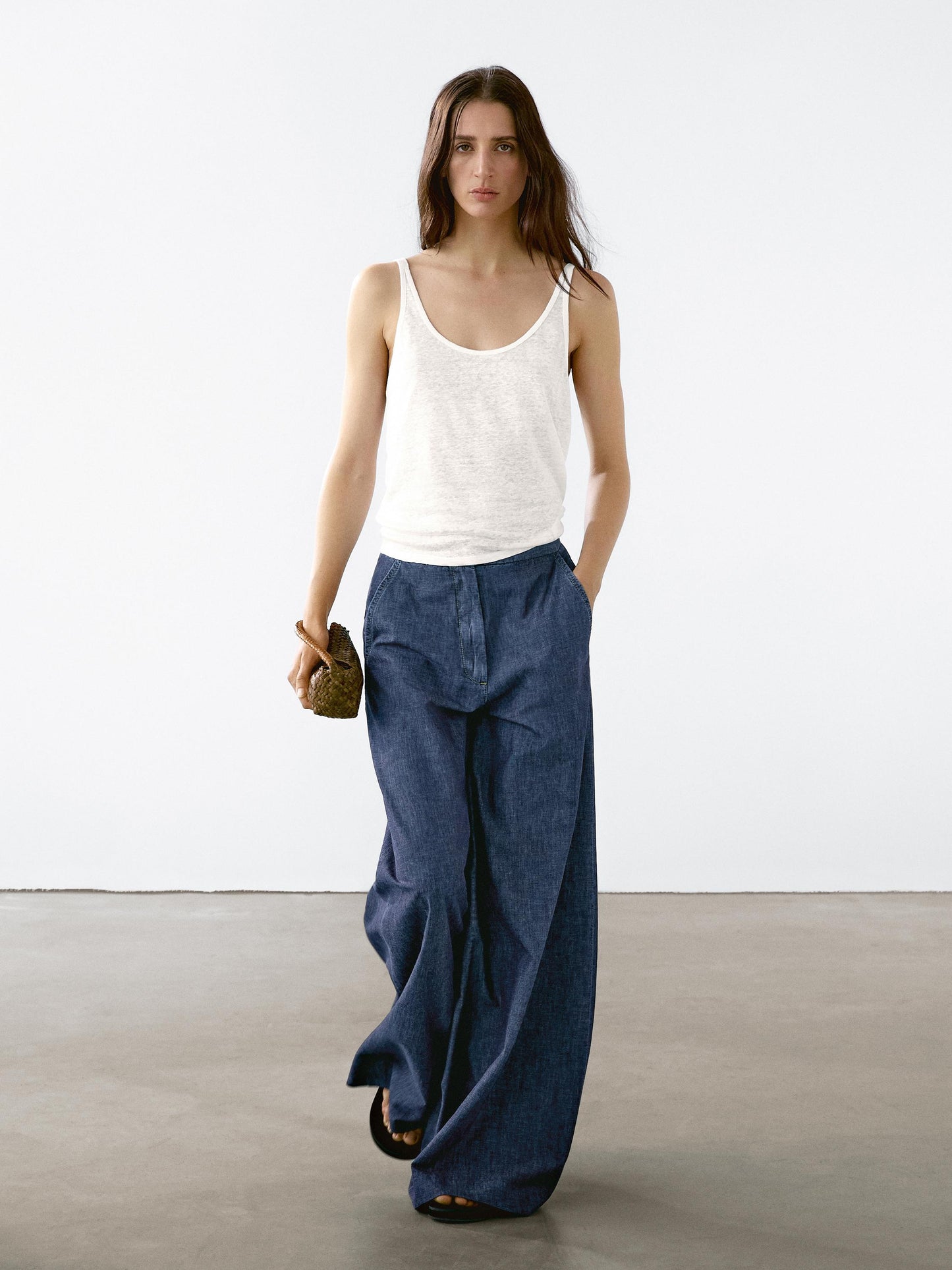 High-waist super wide-leg jeans