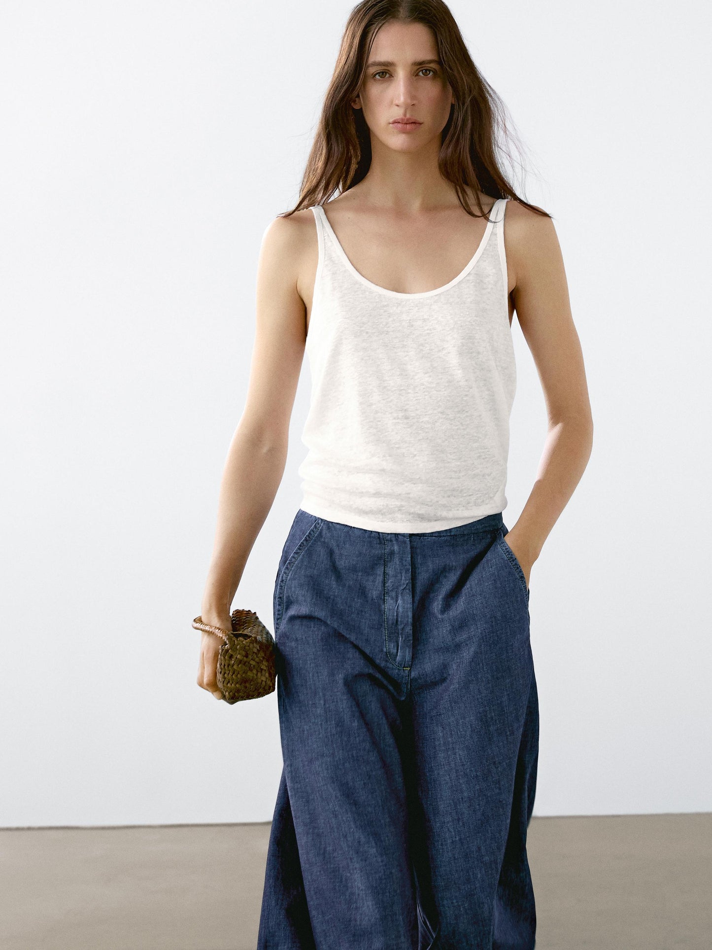 High-waist super wide-leg jeans