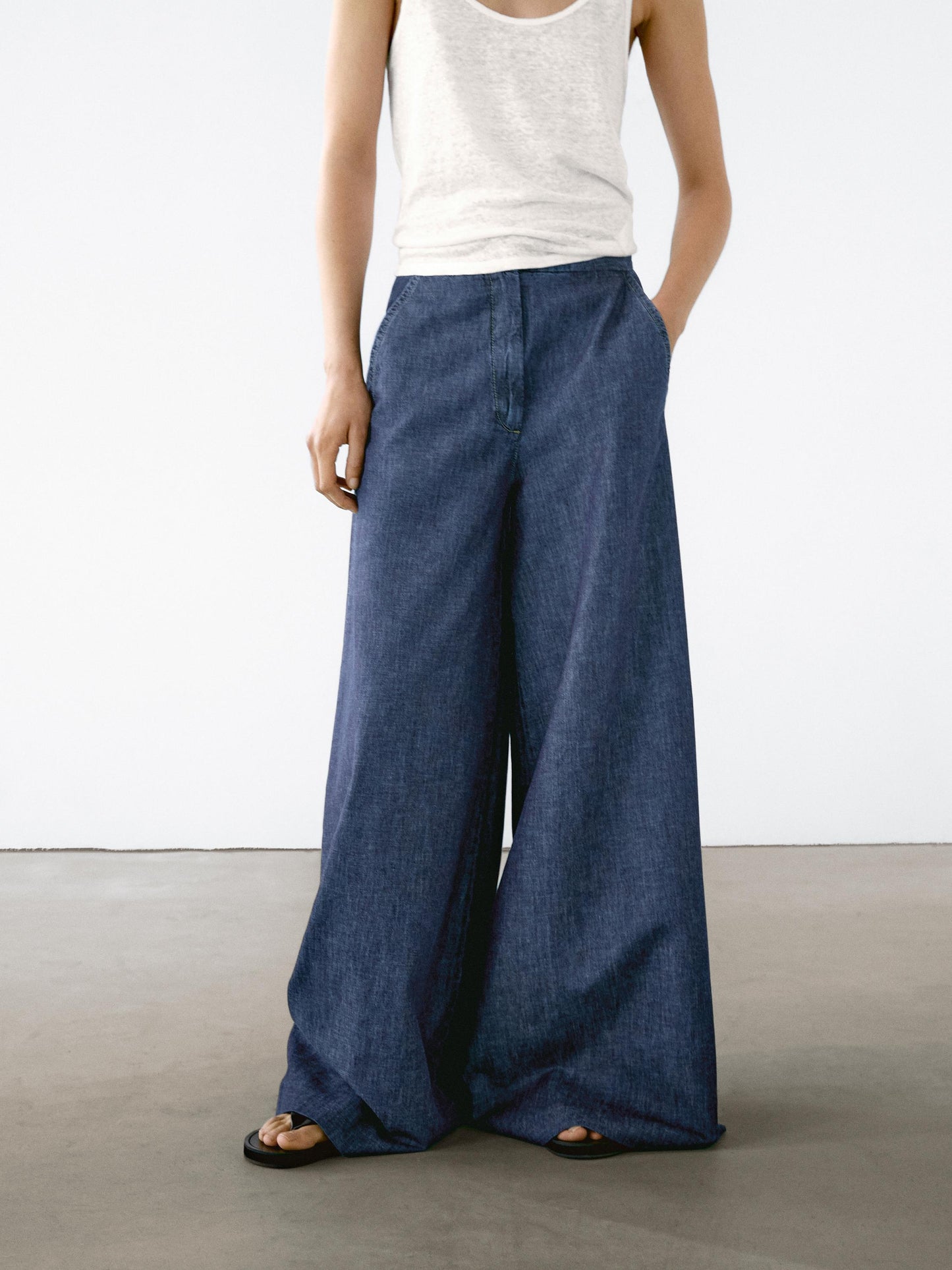 High-waist super wide-leg jeans