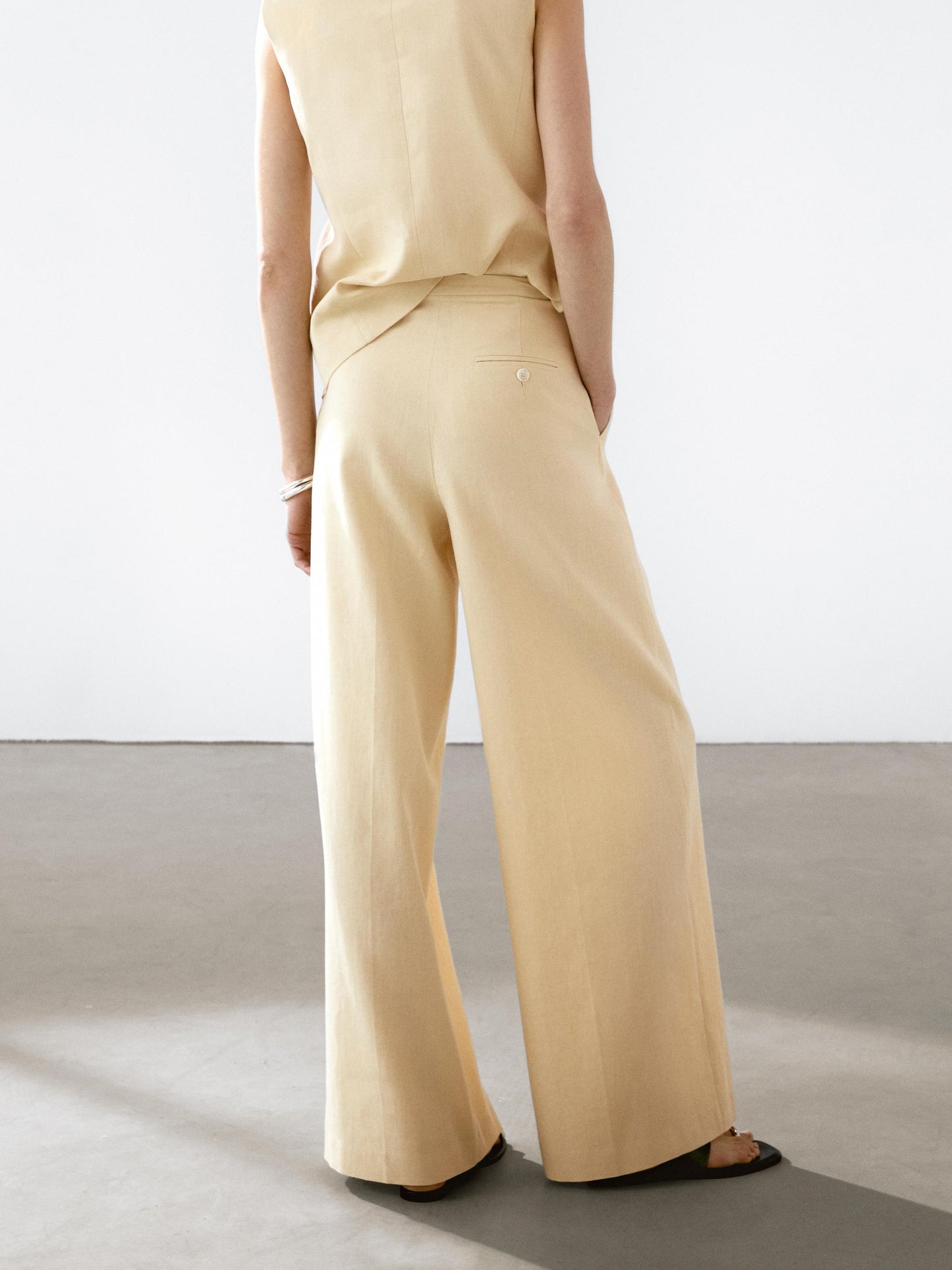 Linen blend suit trousers