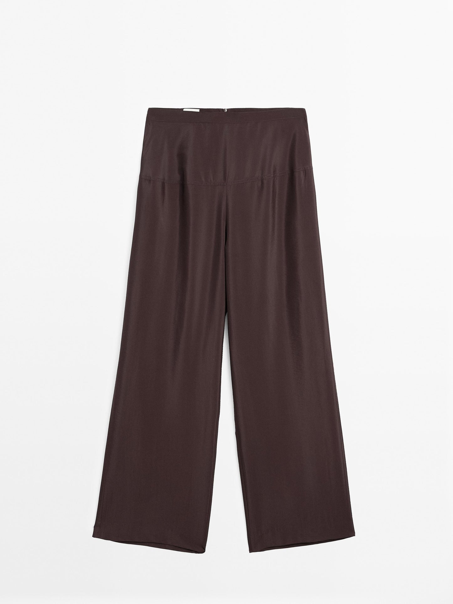 Flowing satin corset belt trousers