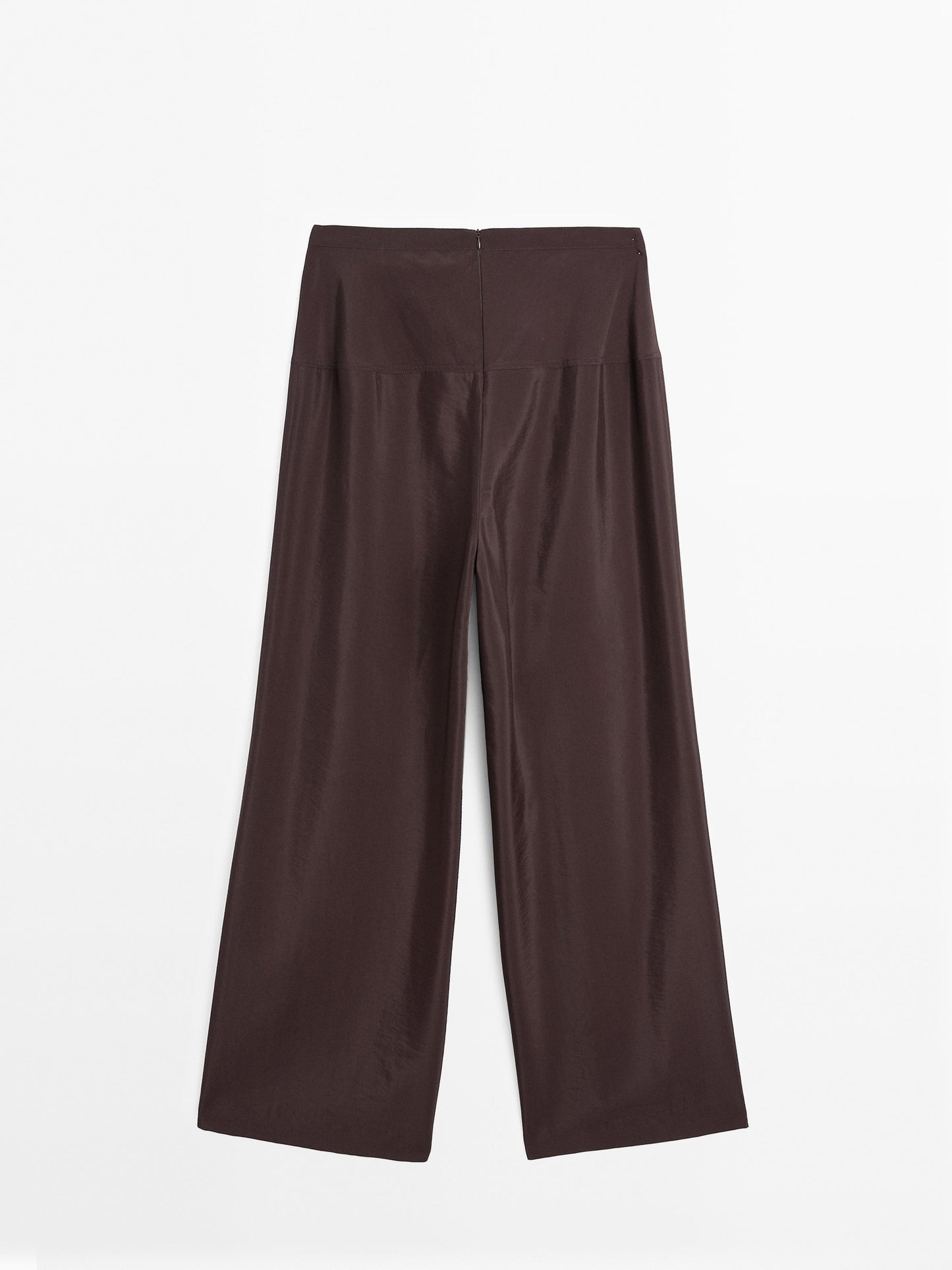 Flowing satin corset belt trousers