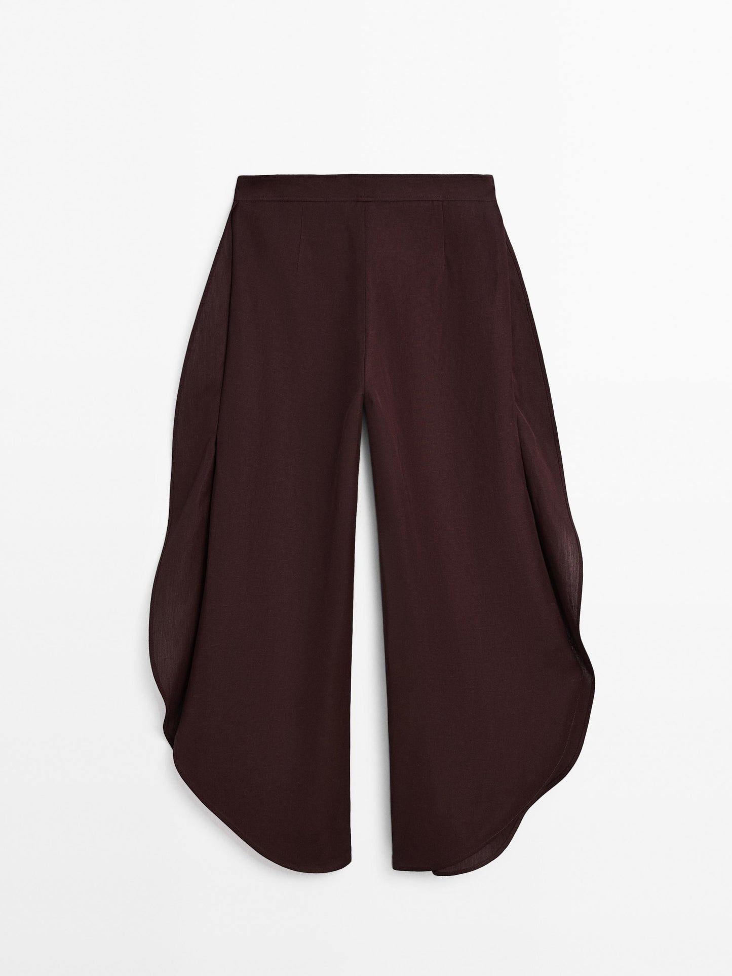 Flowing trousers with side vents