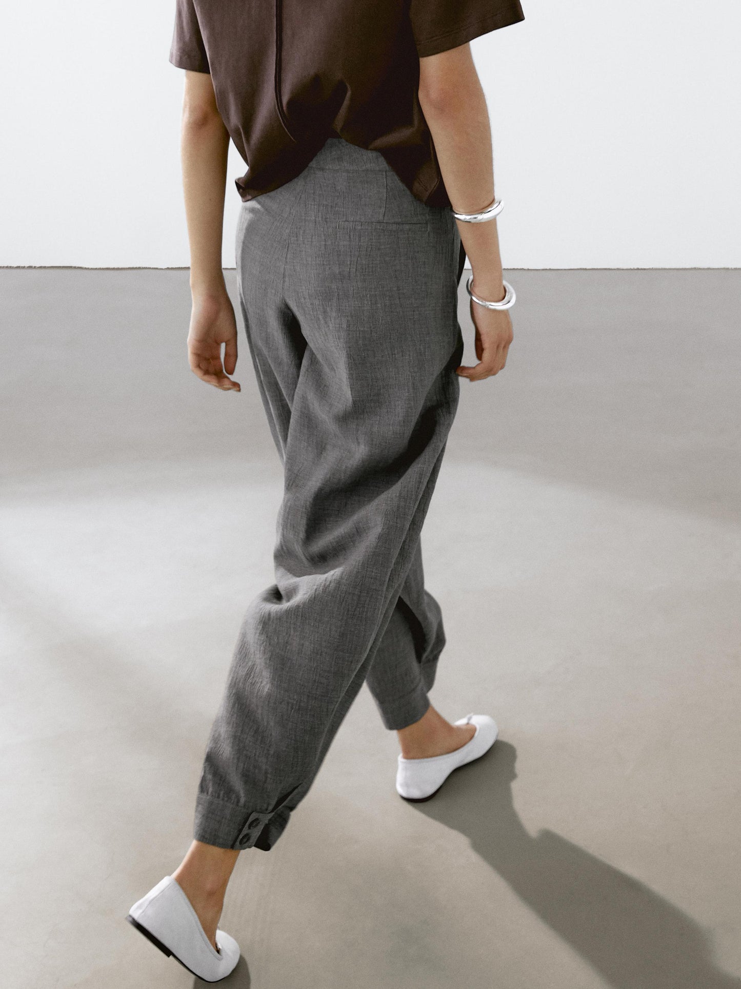 Balloon fit trousers with button details