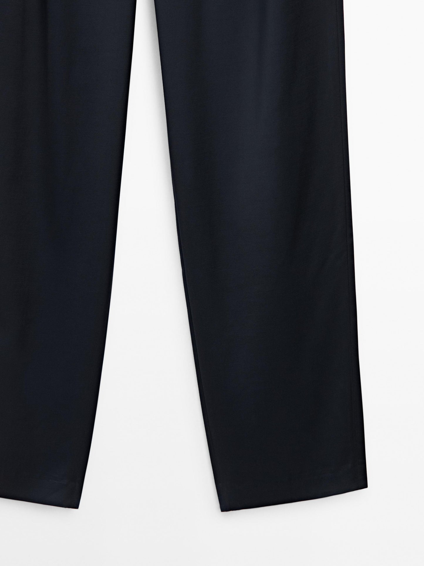 Straight-leg satin trousers with darts