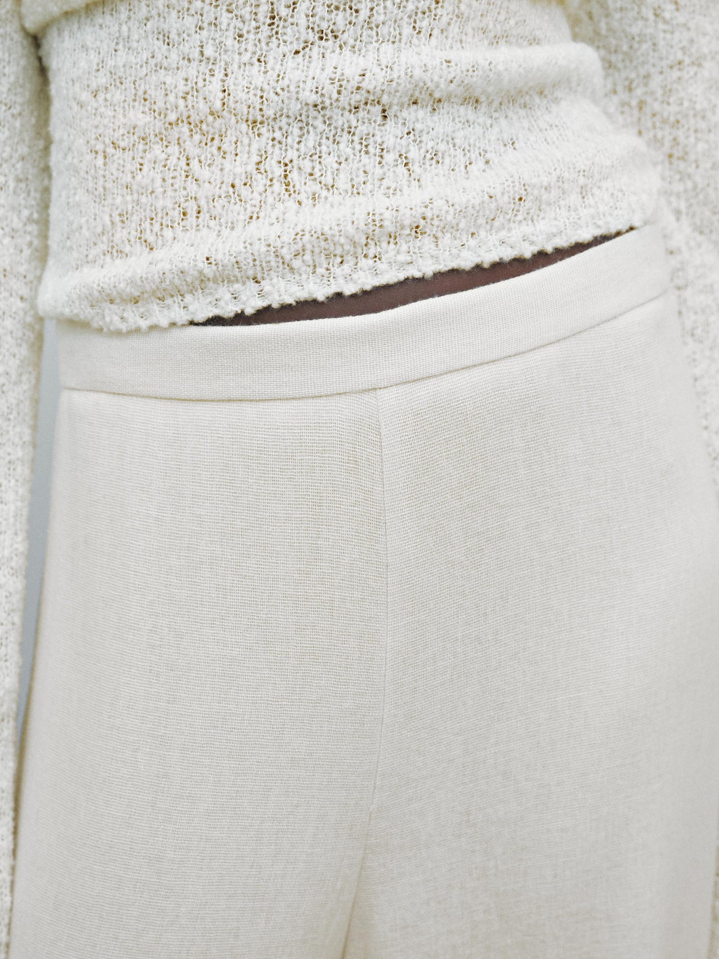 Wool blend garza textured trousers