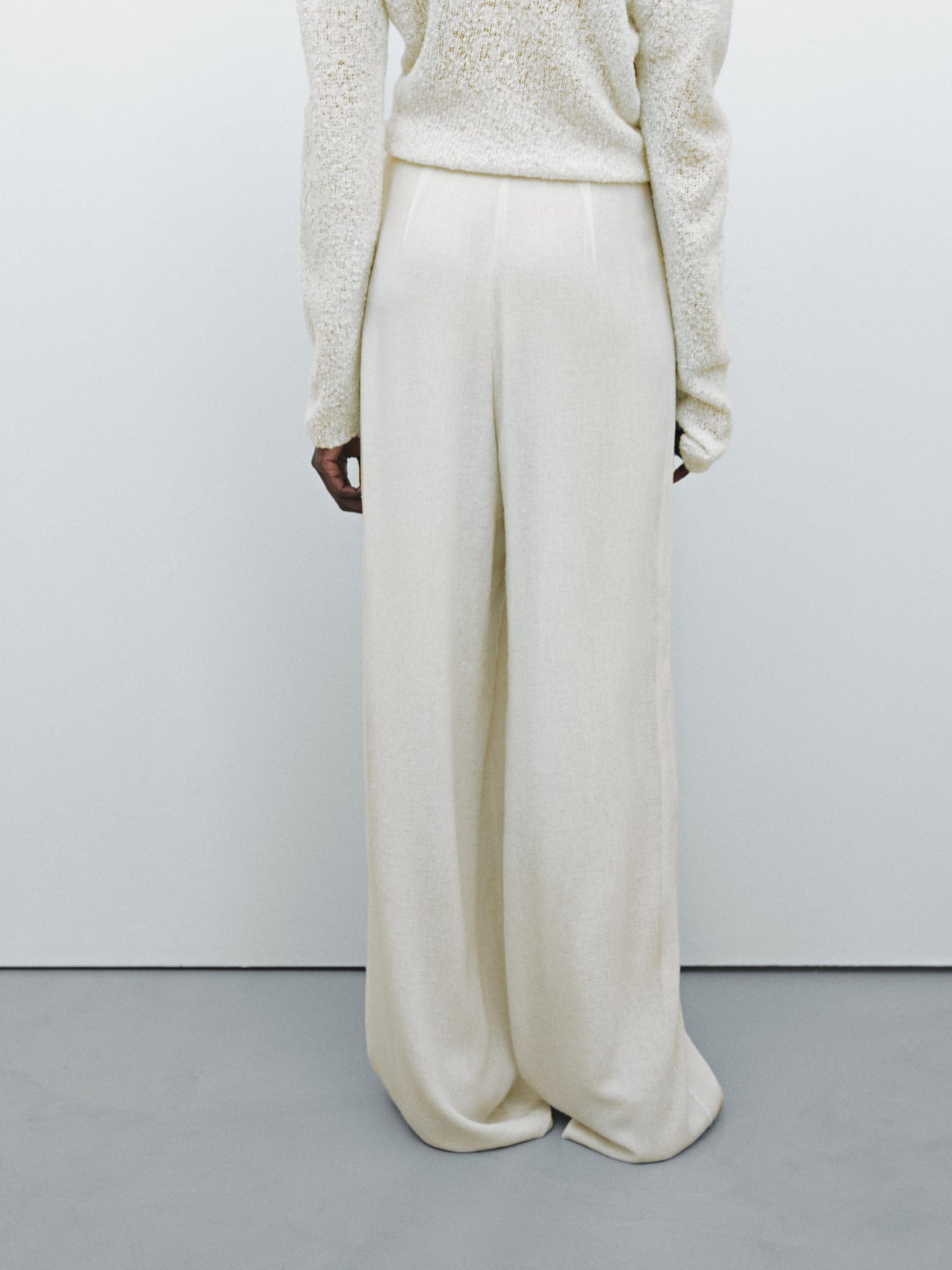 Wool blend garza textured trousers