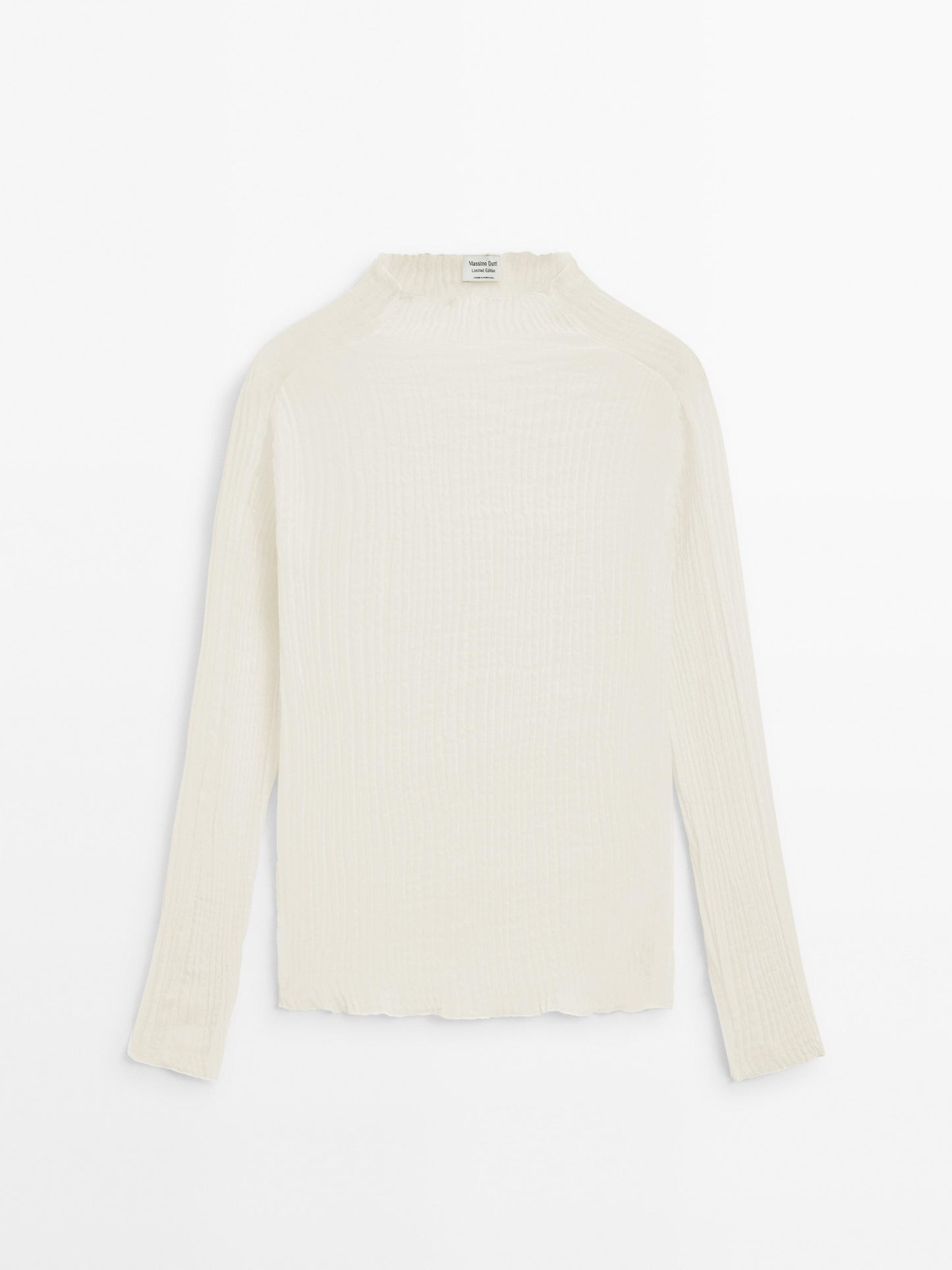 Wool blend shirt with creased detail