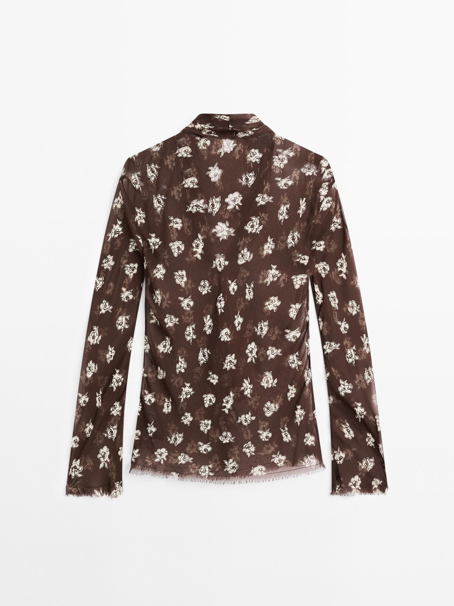 Flowing shirt with scarf collar