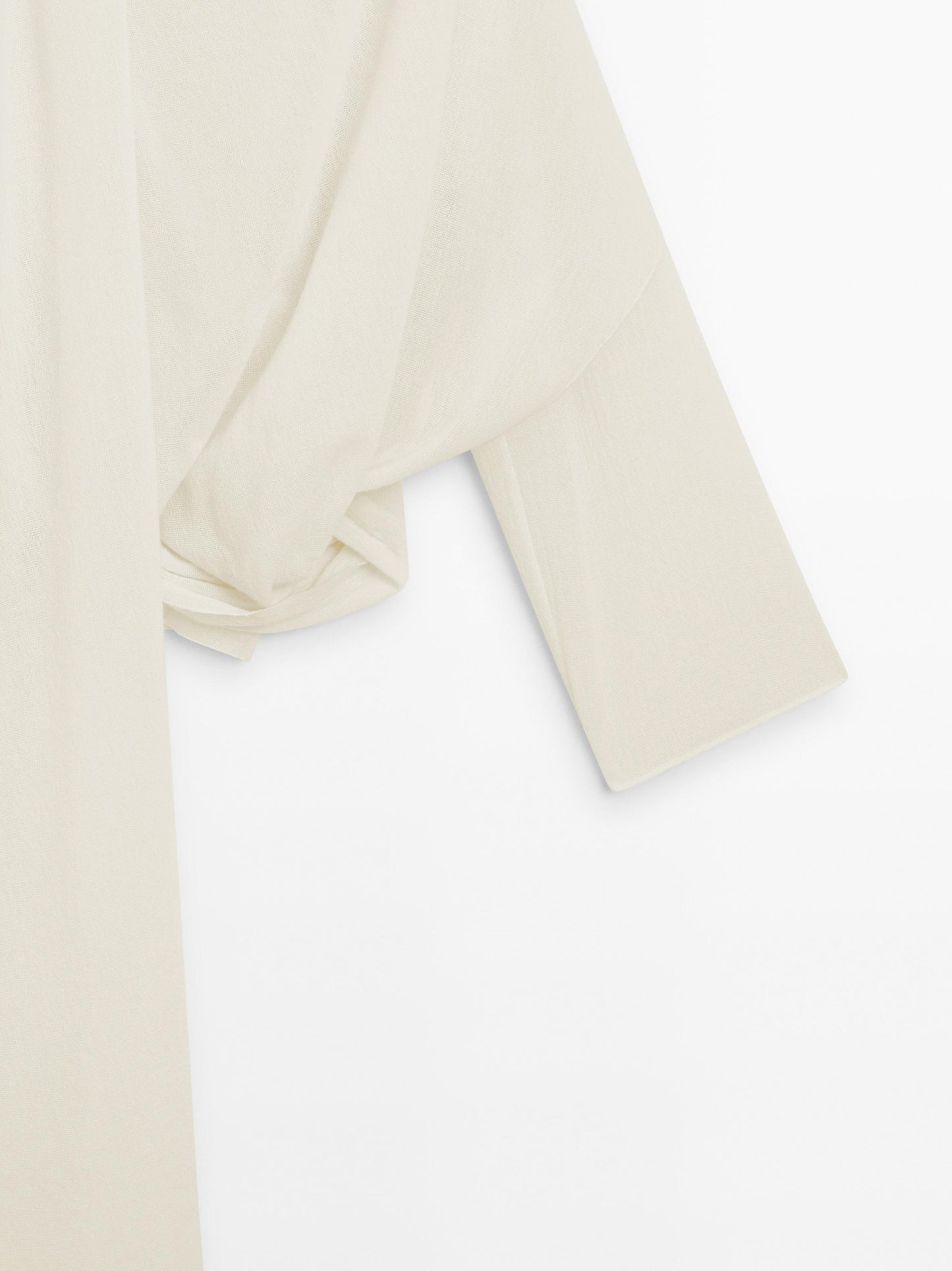 Wool blend shirt with wraparound collar