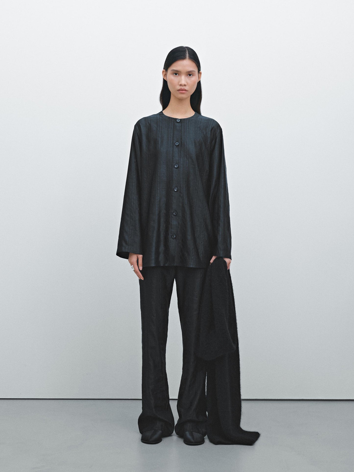 Creased-effect overshirt