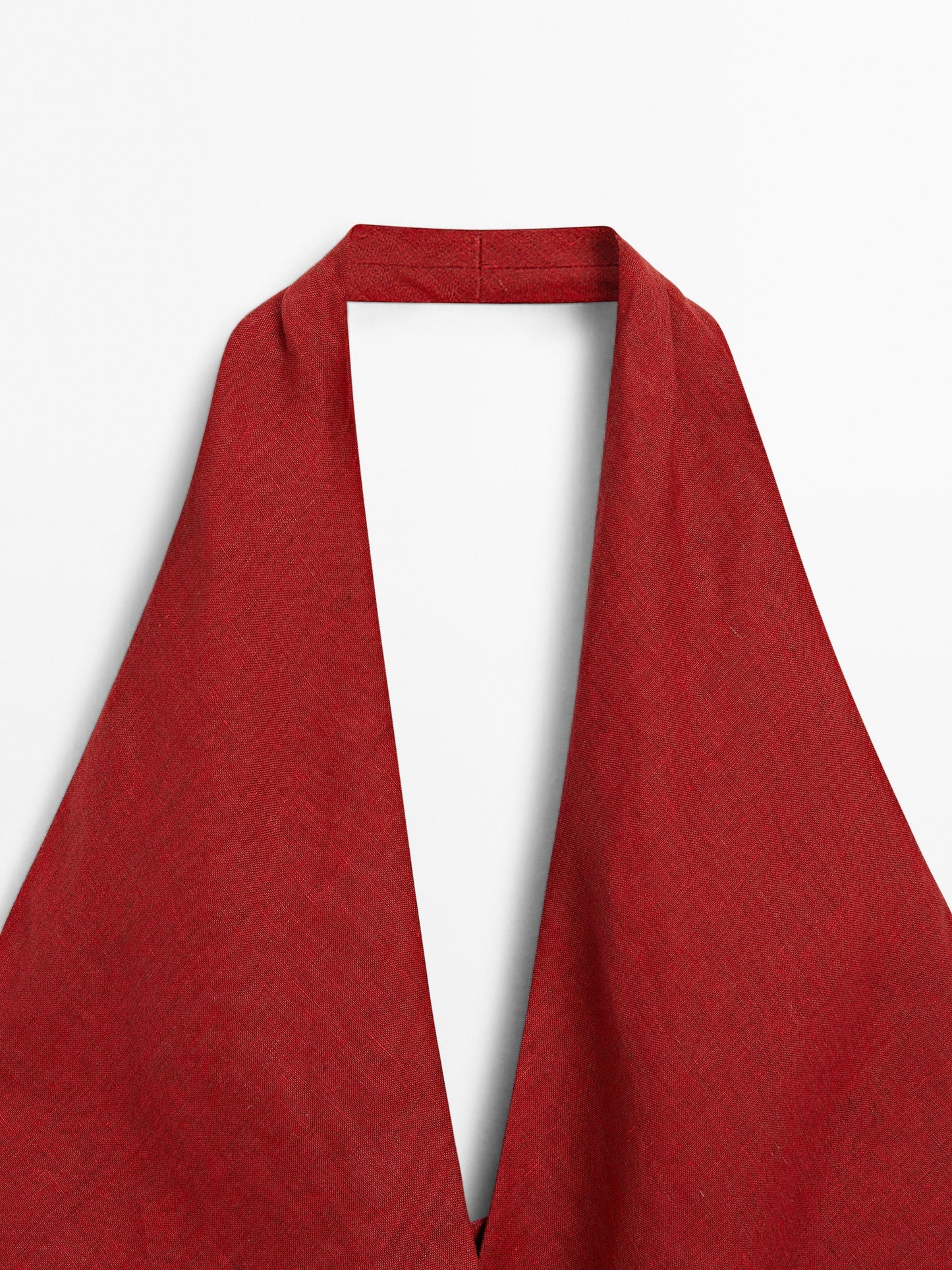 Linen halter top with low-cut back