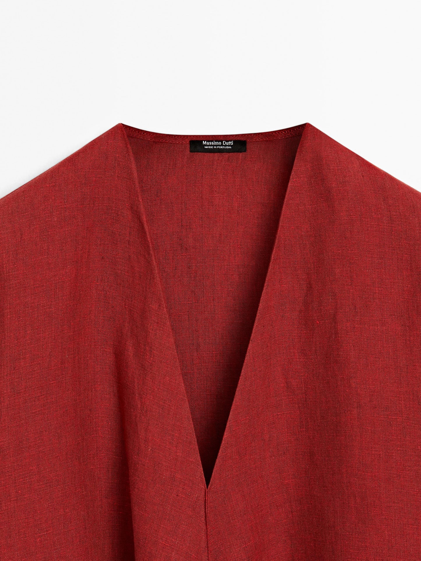 100% linen blouse with tie detail