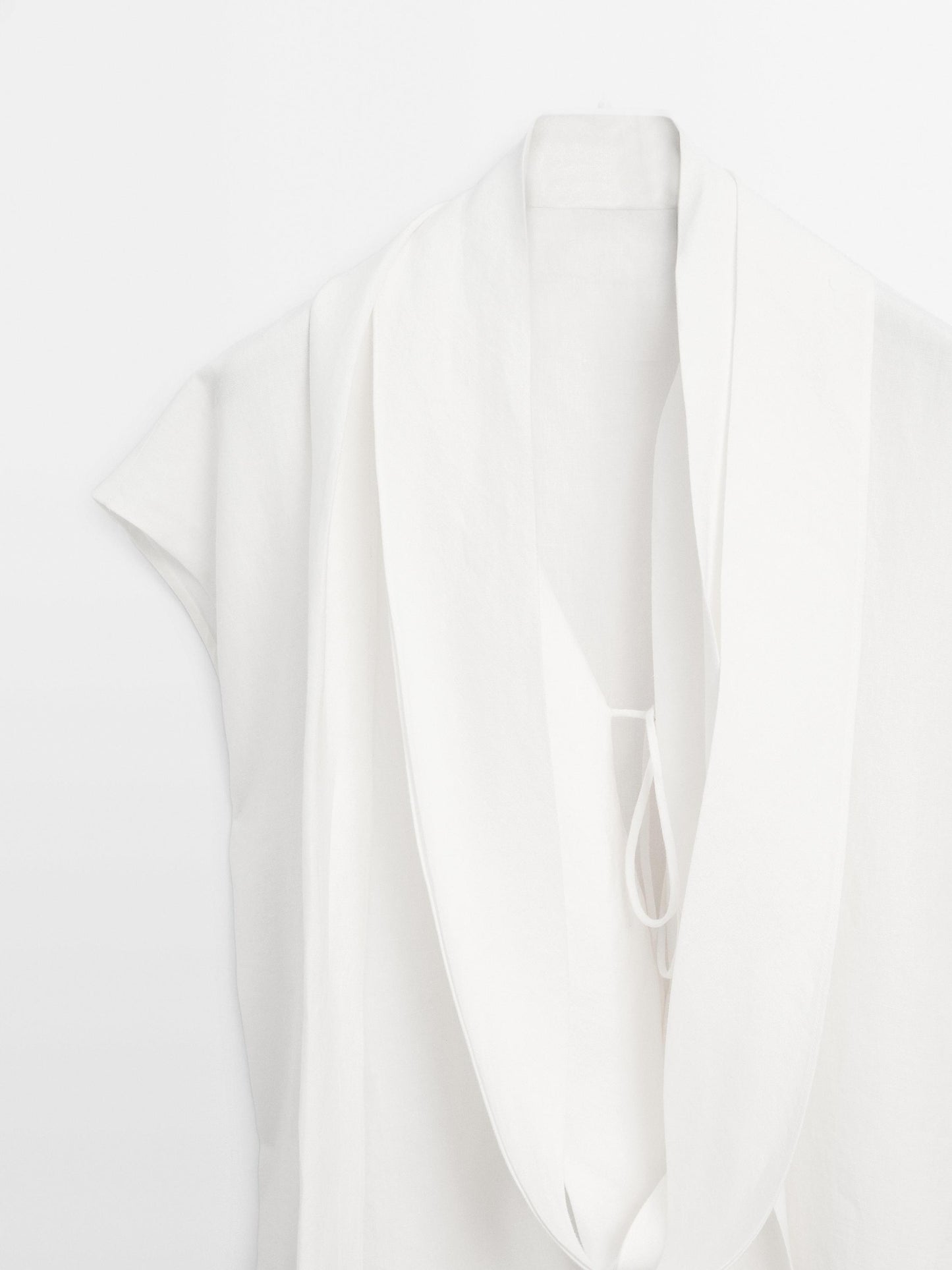 Linen tunic shirt with scarf detail