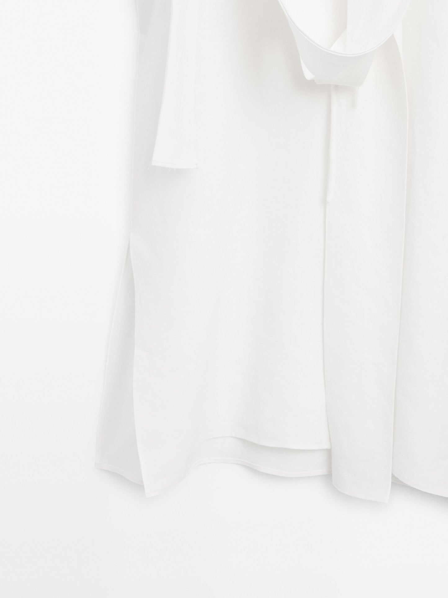 Linen tunic shirt with scarf detail
