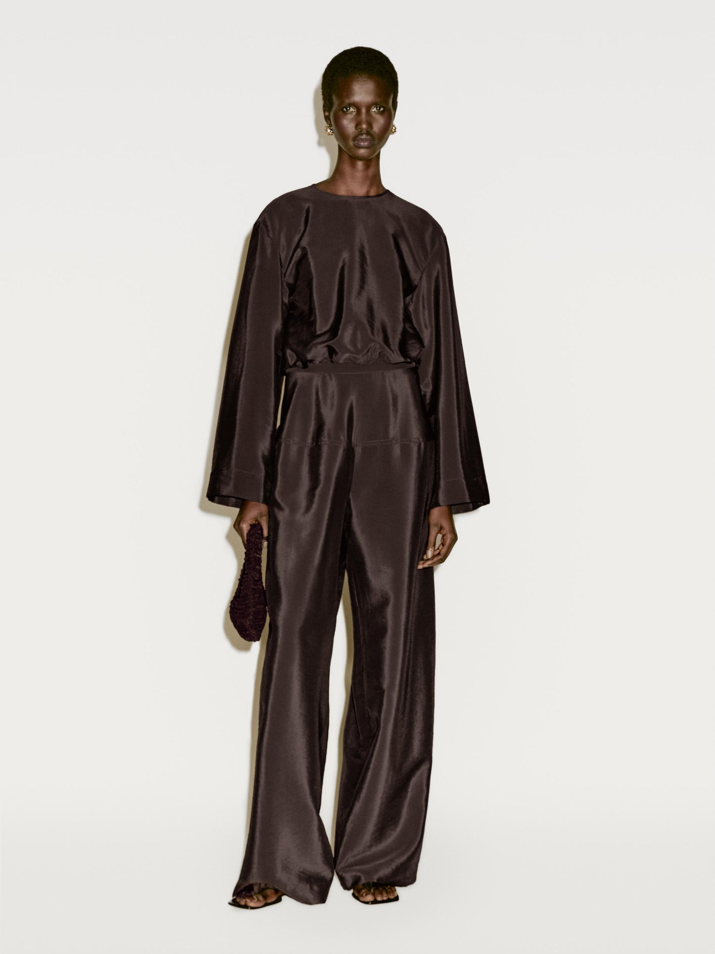 Satin shirt with vent detail