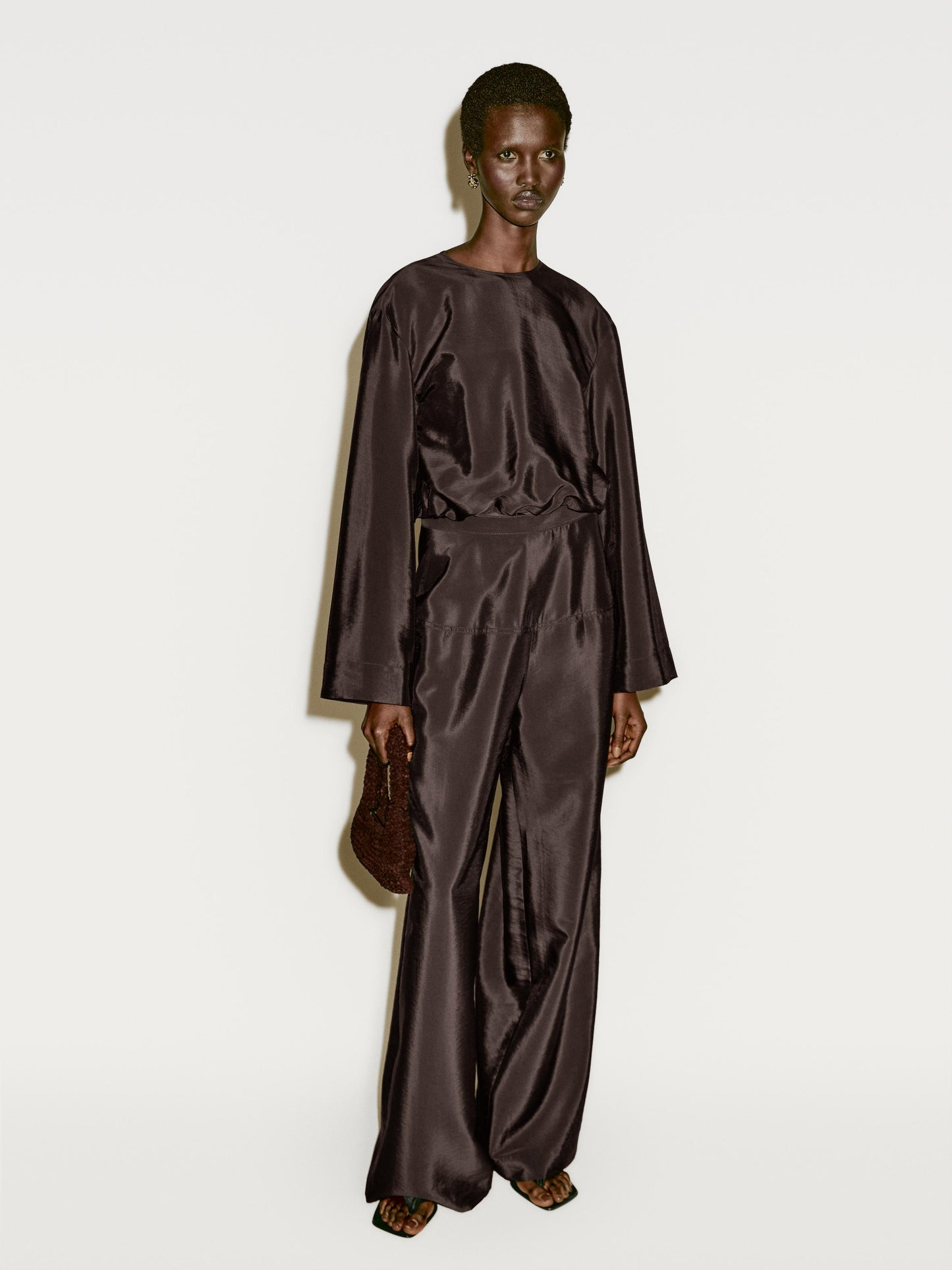 Satin shirt with vent detail