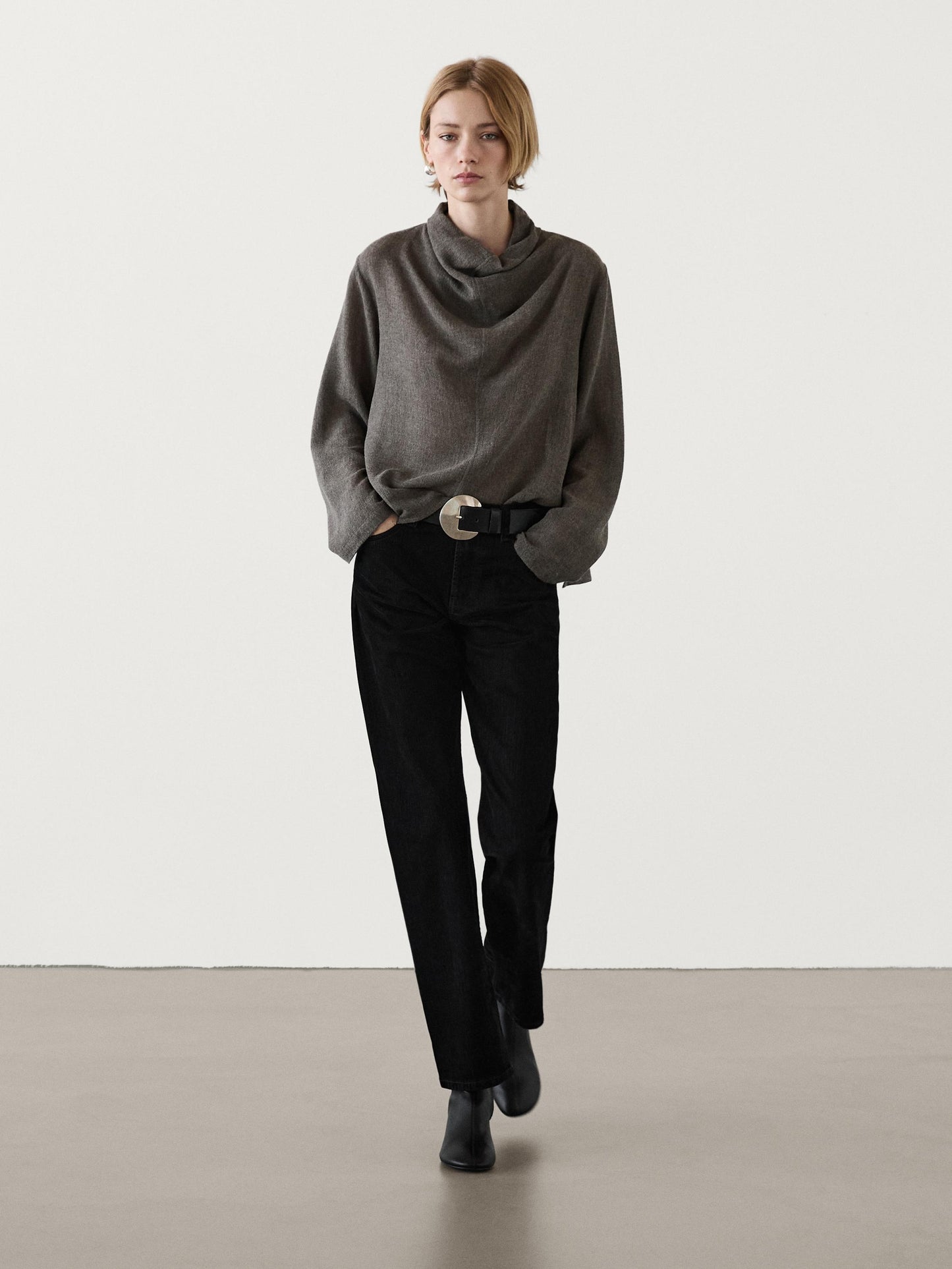 High neck shirt top