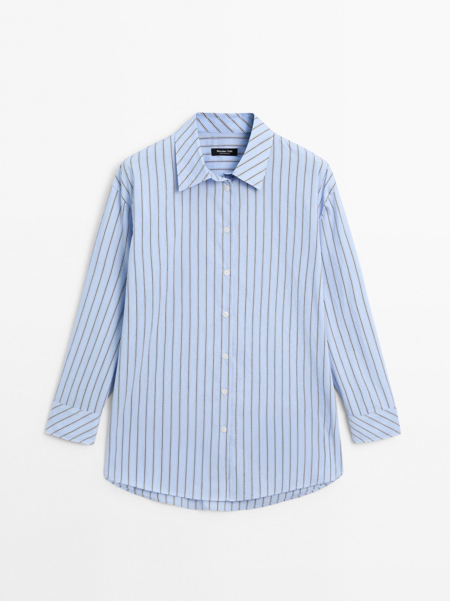 Striped cotton blend shirt