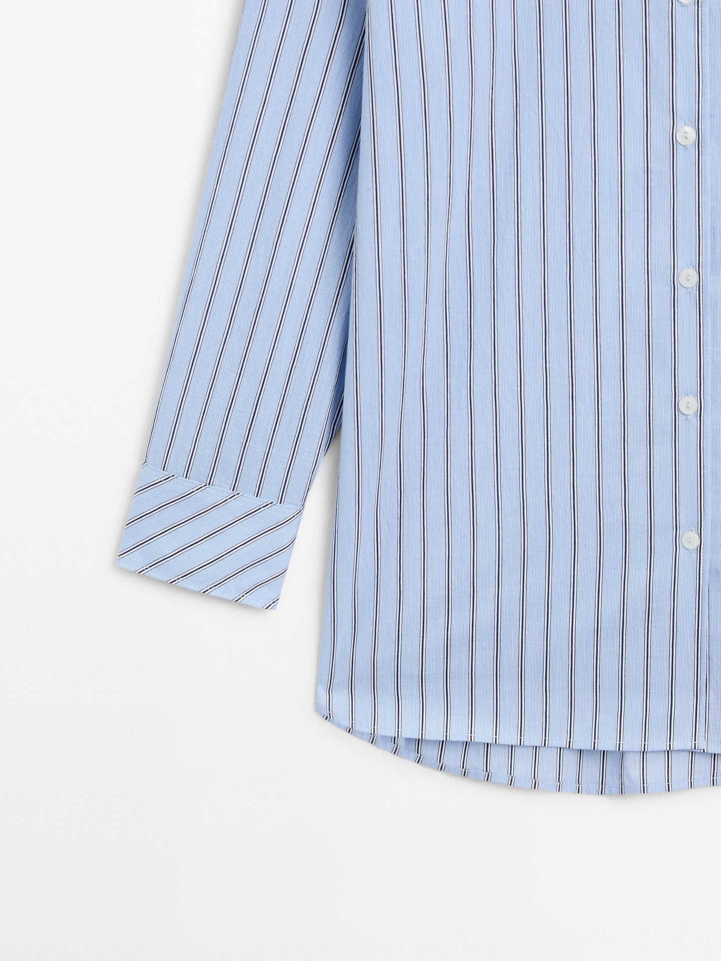 Striped cotton blend shirt