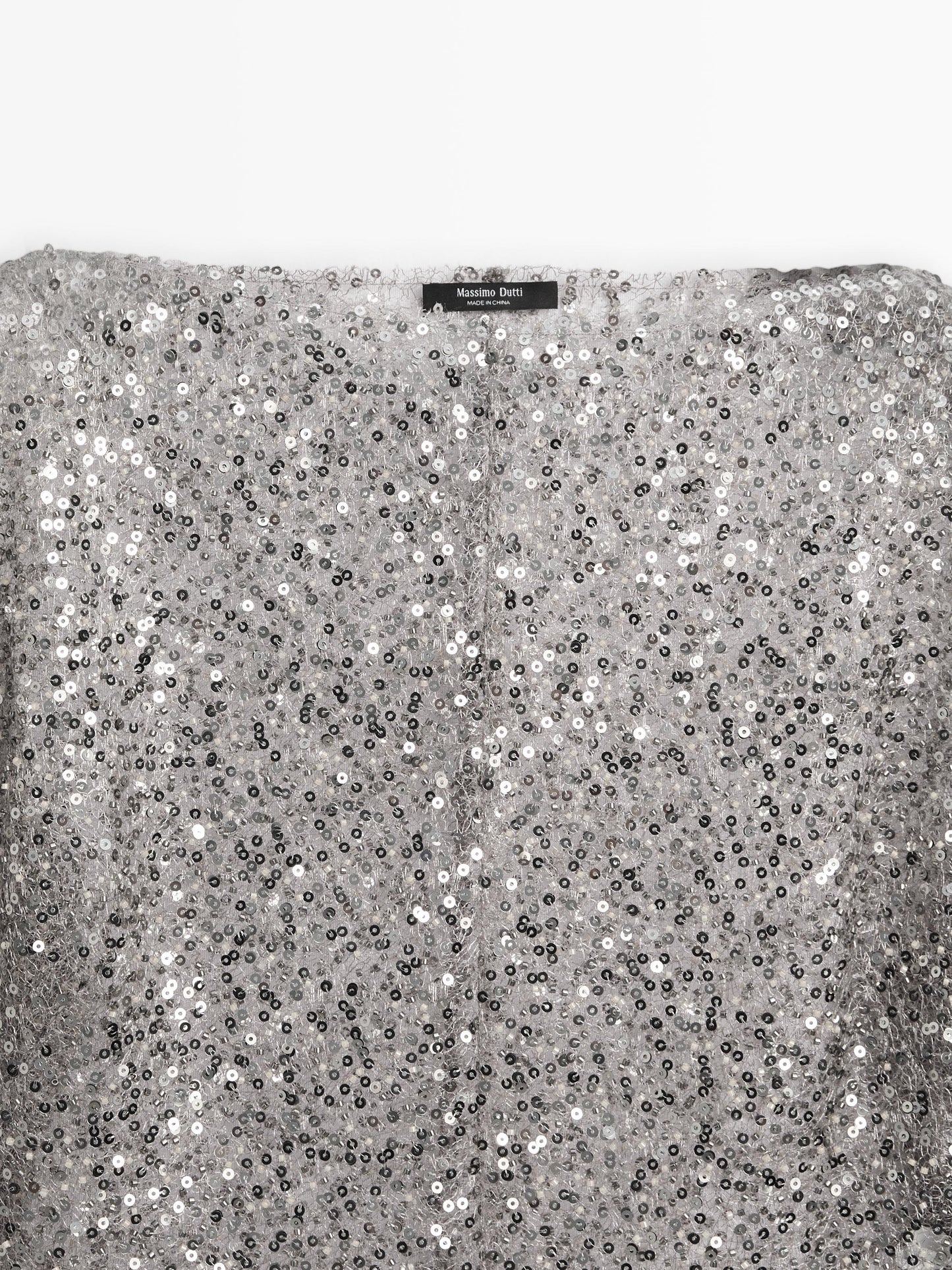 Sequinned blouse with cowl neck