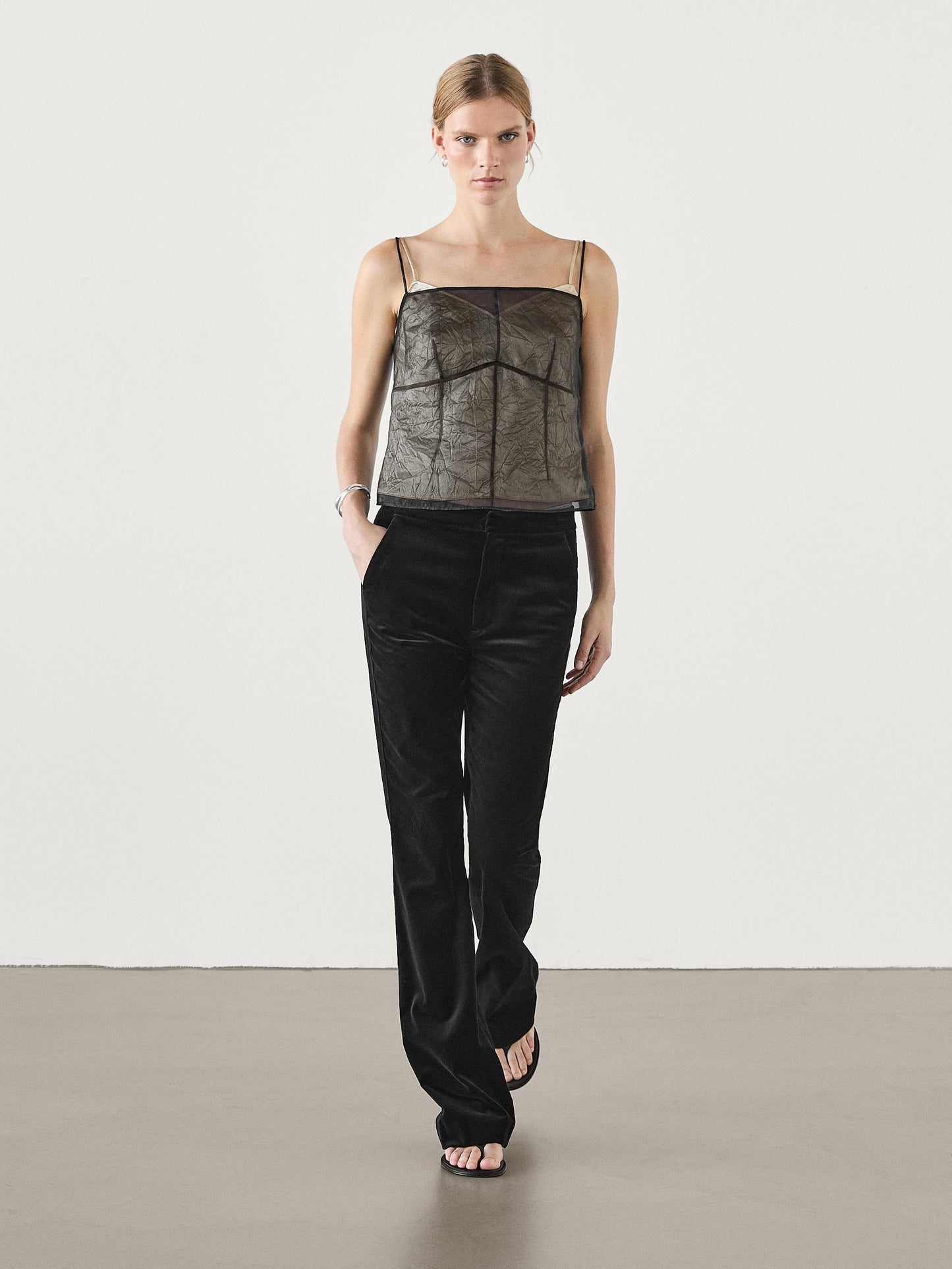 Double-layer organza top