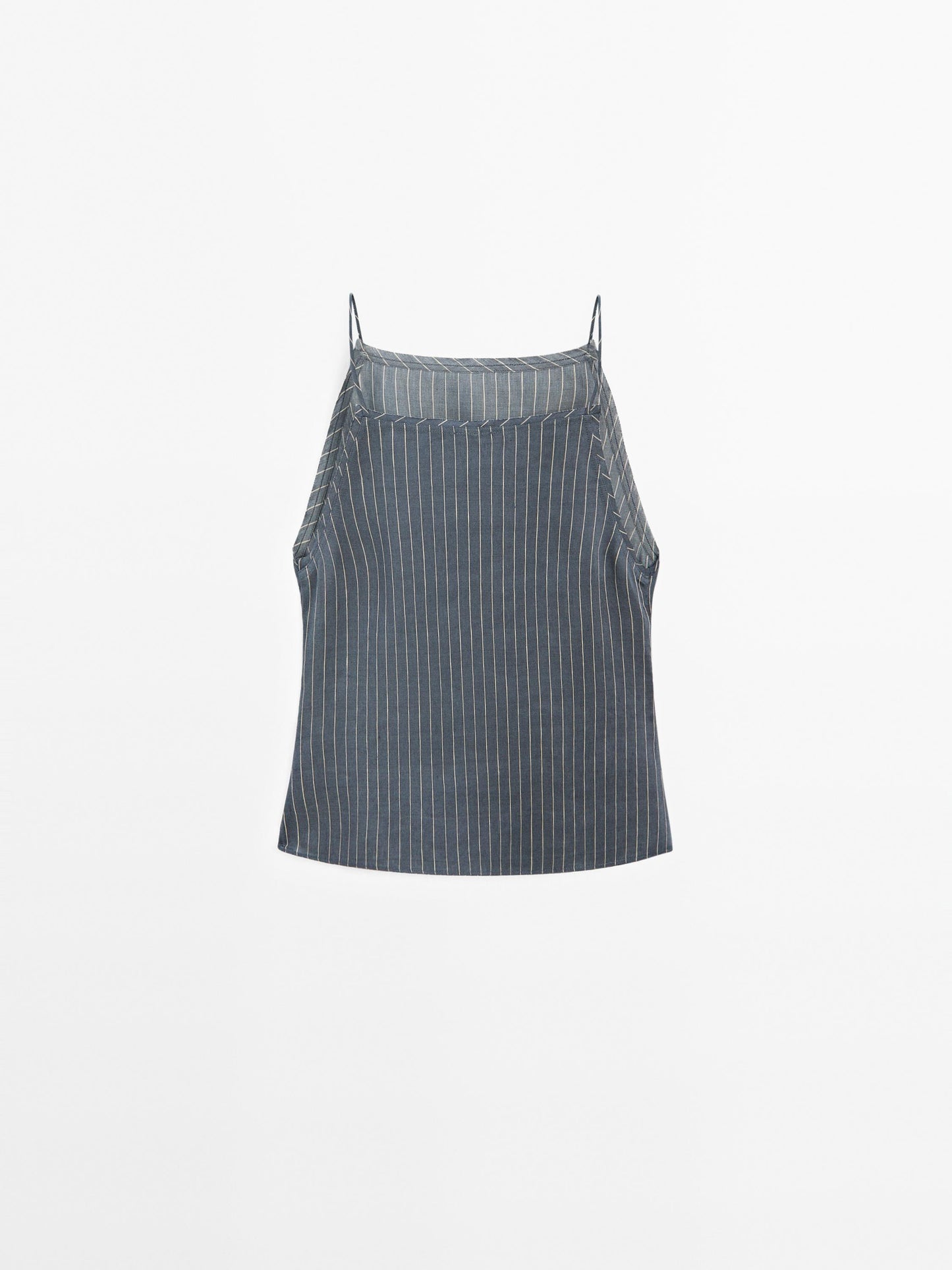 Striped linen blend halter top